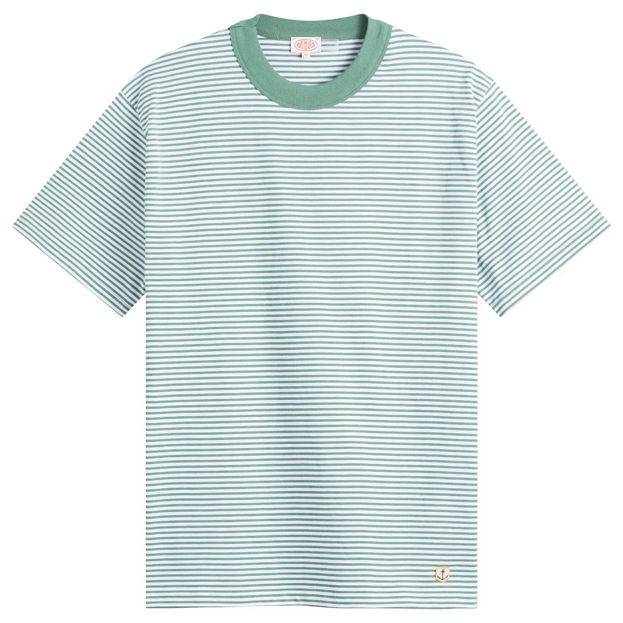 Armor-Lux Men's Fine Stripe T-Shirt Ivy/Blanc