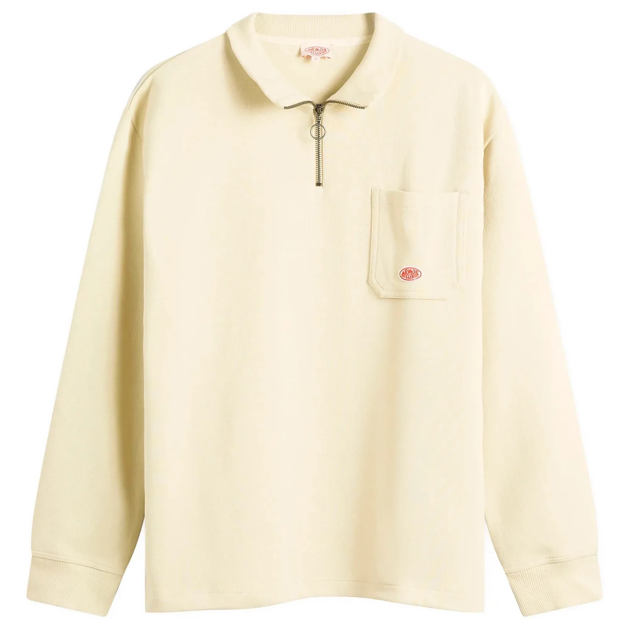 Armor-Lux Men's Quarter Zip Sweatshirt Gravel