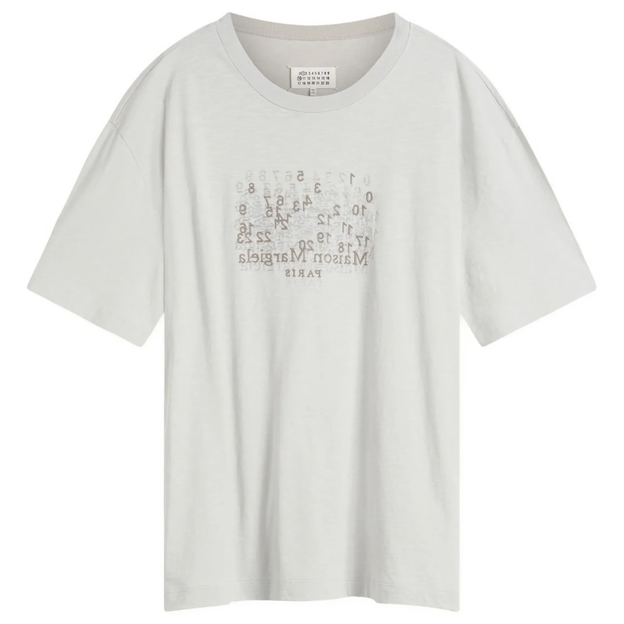 Maison Margiela Men's Numbers T-Shirt Pearl Grey