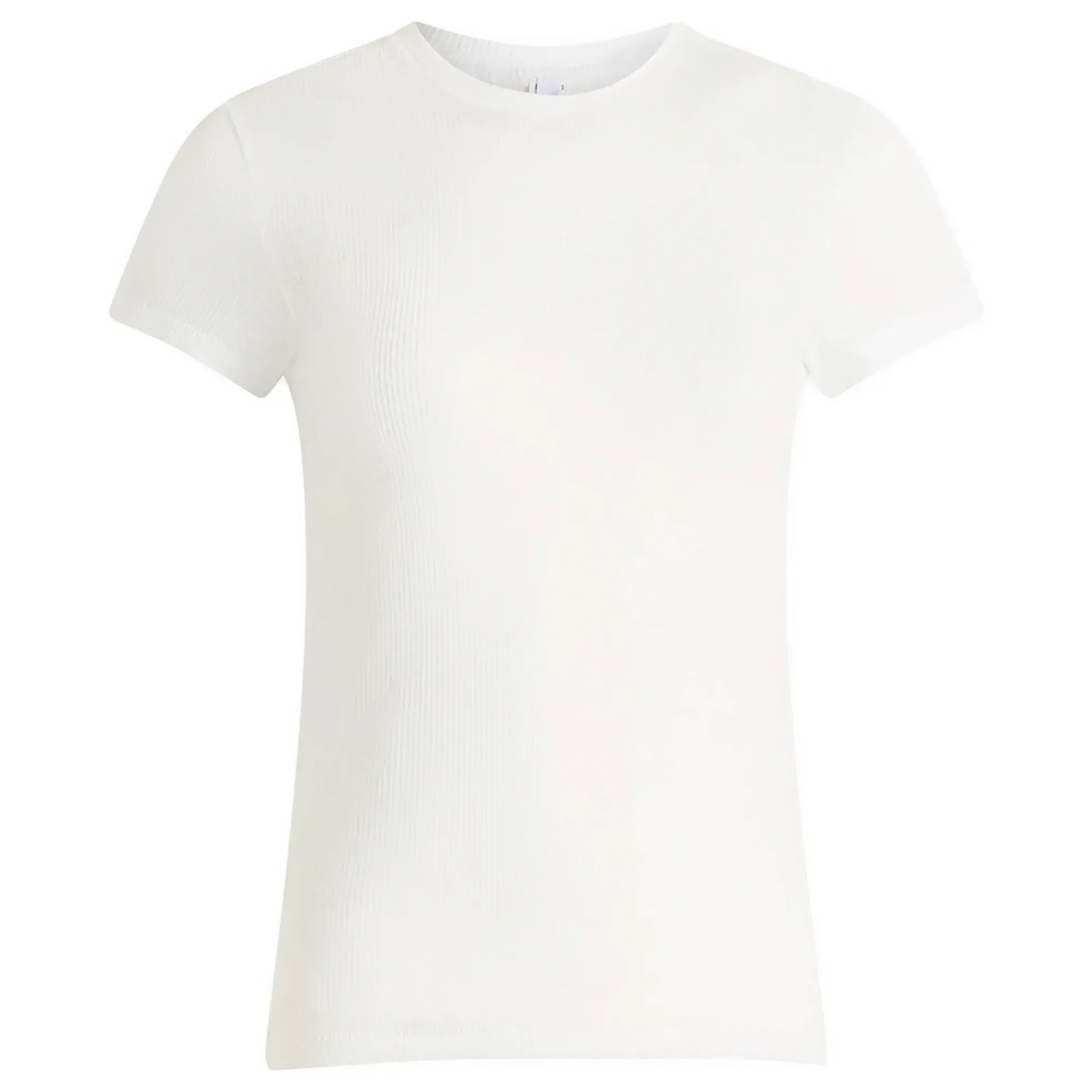 SKIMS Women's Sheer Cotton Crewneck Standard T-Shirt Snow