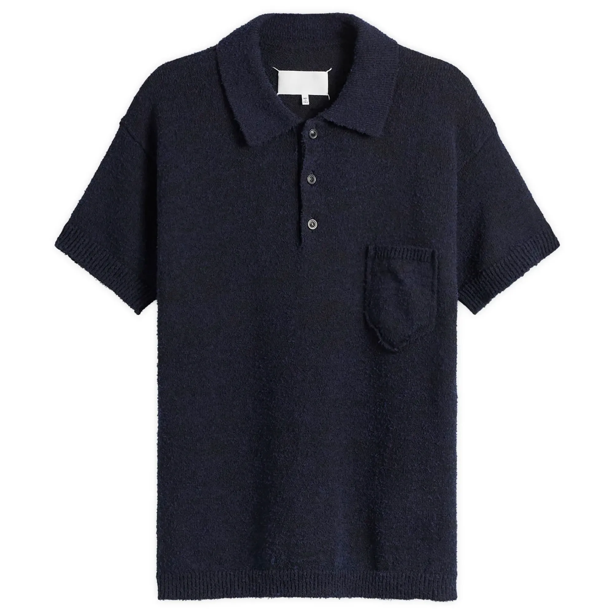 Maison Margiela Men's Knitted Polo Shirt Blu/Black