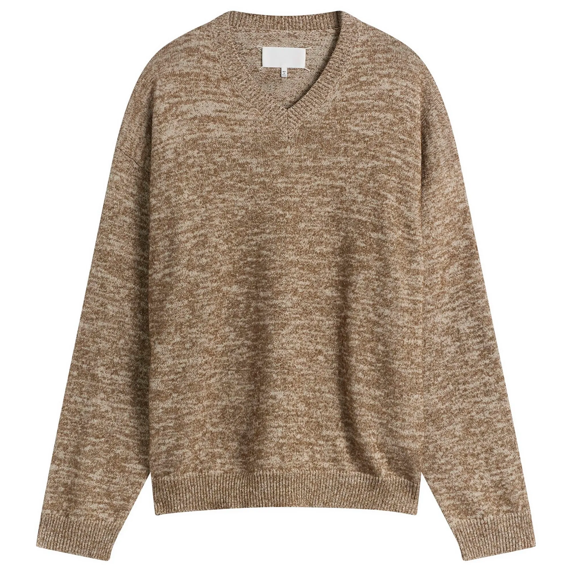 Maison Margiela Men's Cotton Wool V-Neck Light Brown/Beige