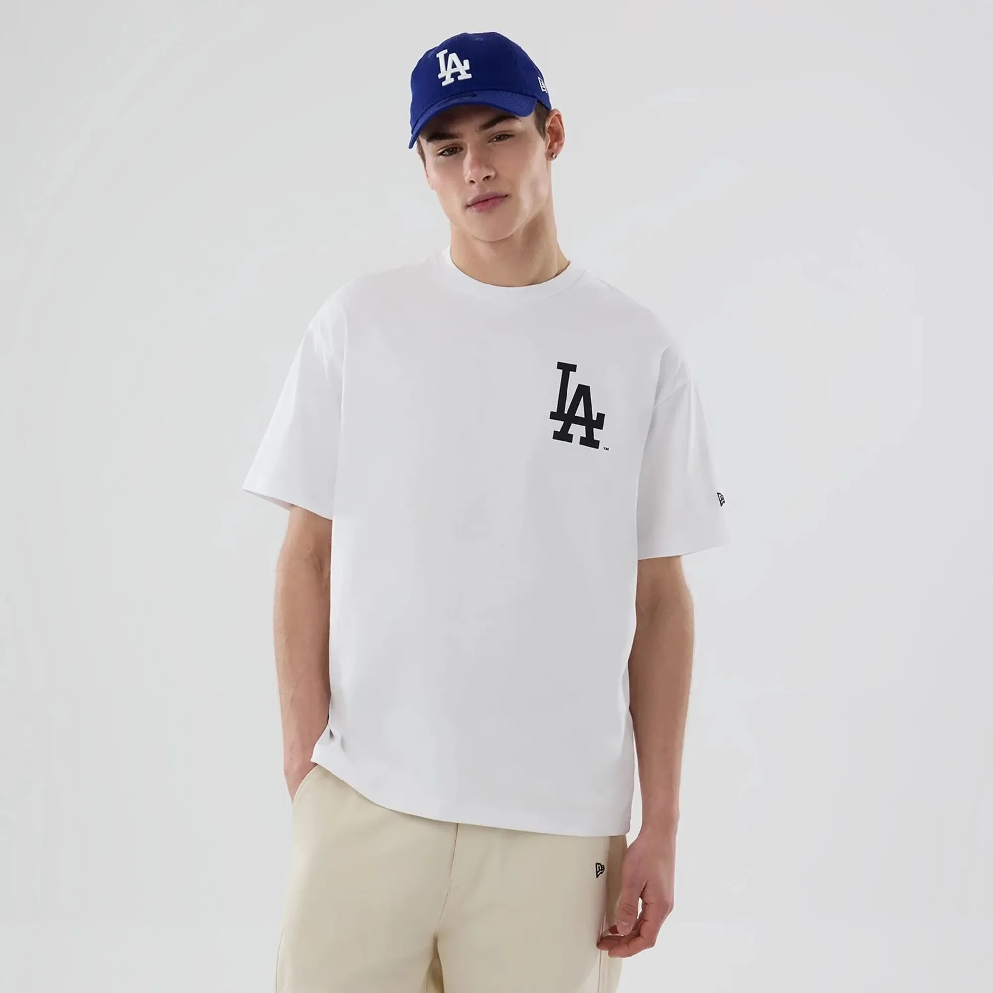 LA Dodgers MLB Chequered White T-Shirt New Era Cap adult unisex