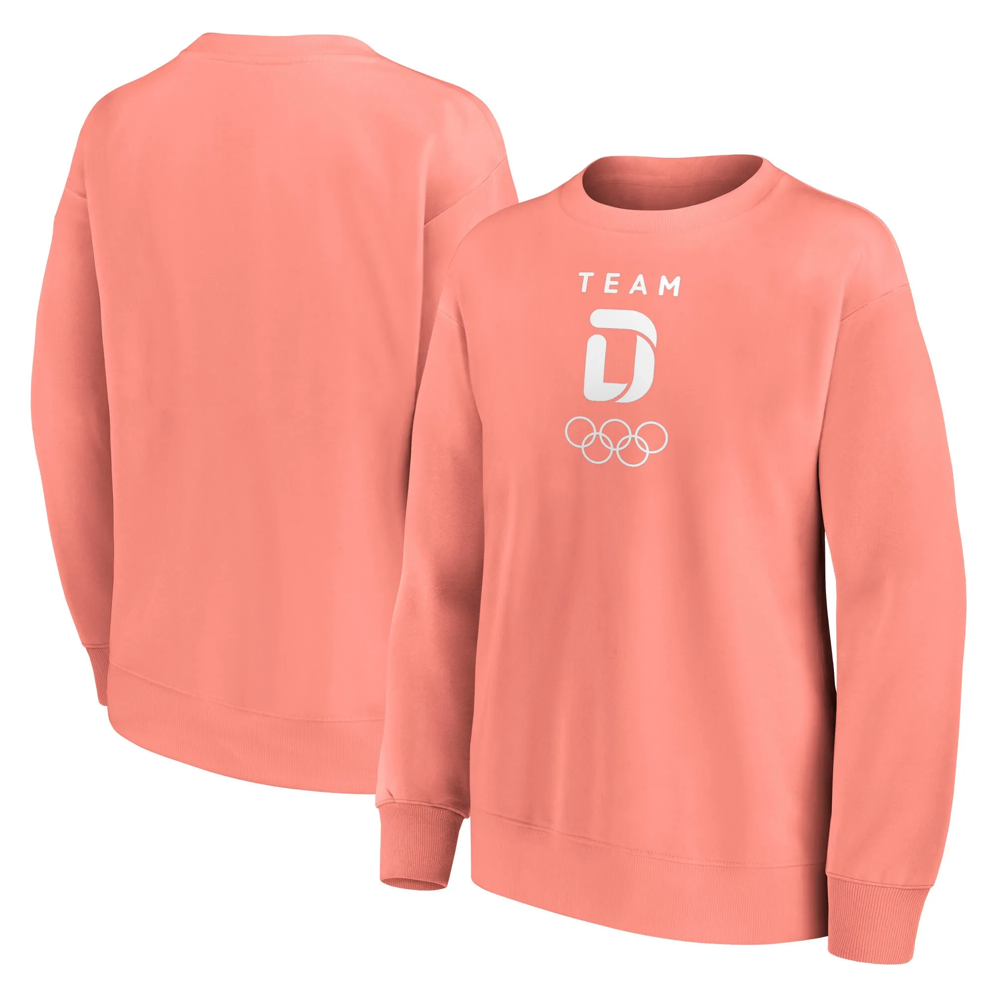 Team D Mono Logo Oversized Crew Sweatshirt - Coral Haze - Womens