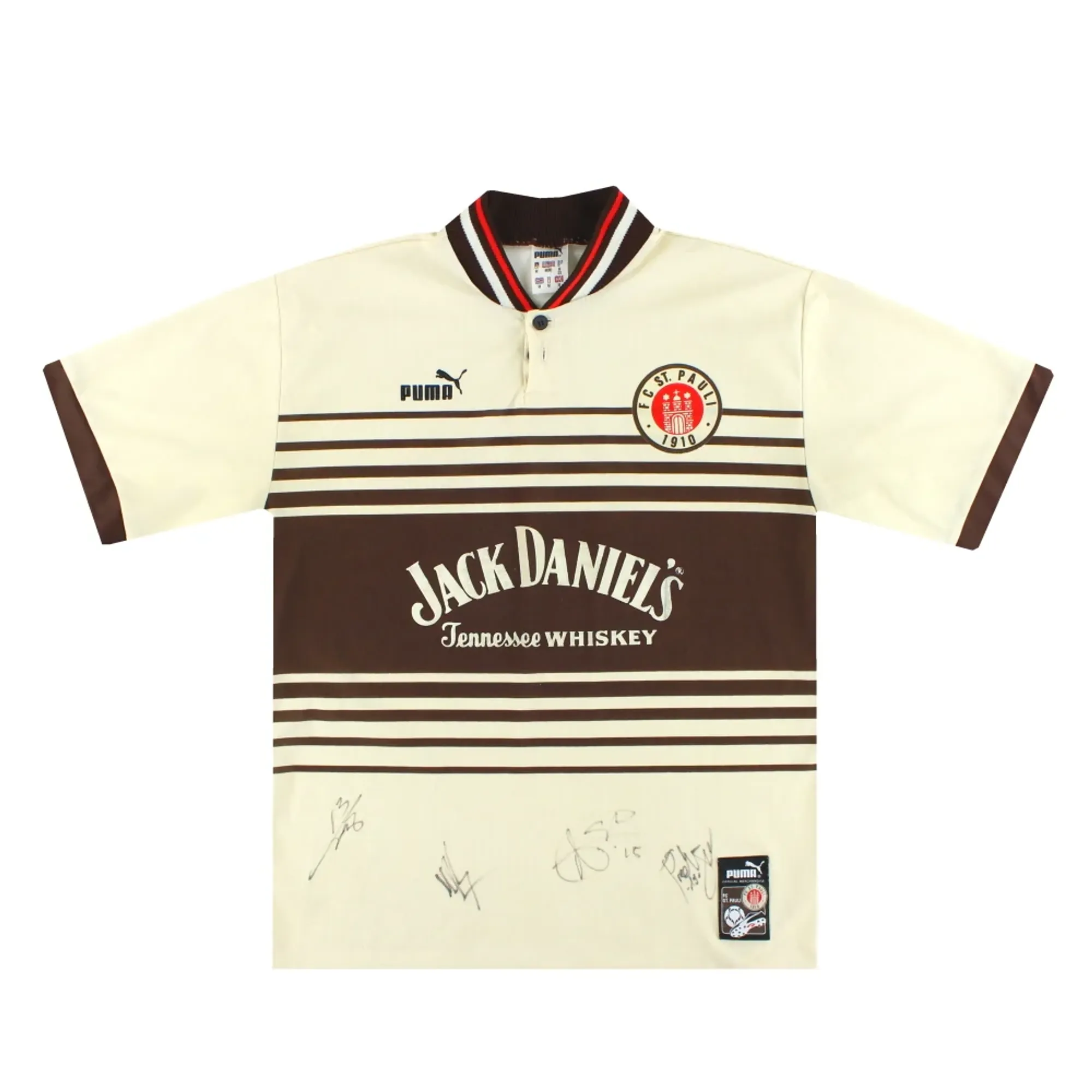 1997-99 FC St. Pauli Puma 'Signed' Home Shirt M - Other German Clubs / Excellent 