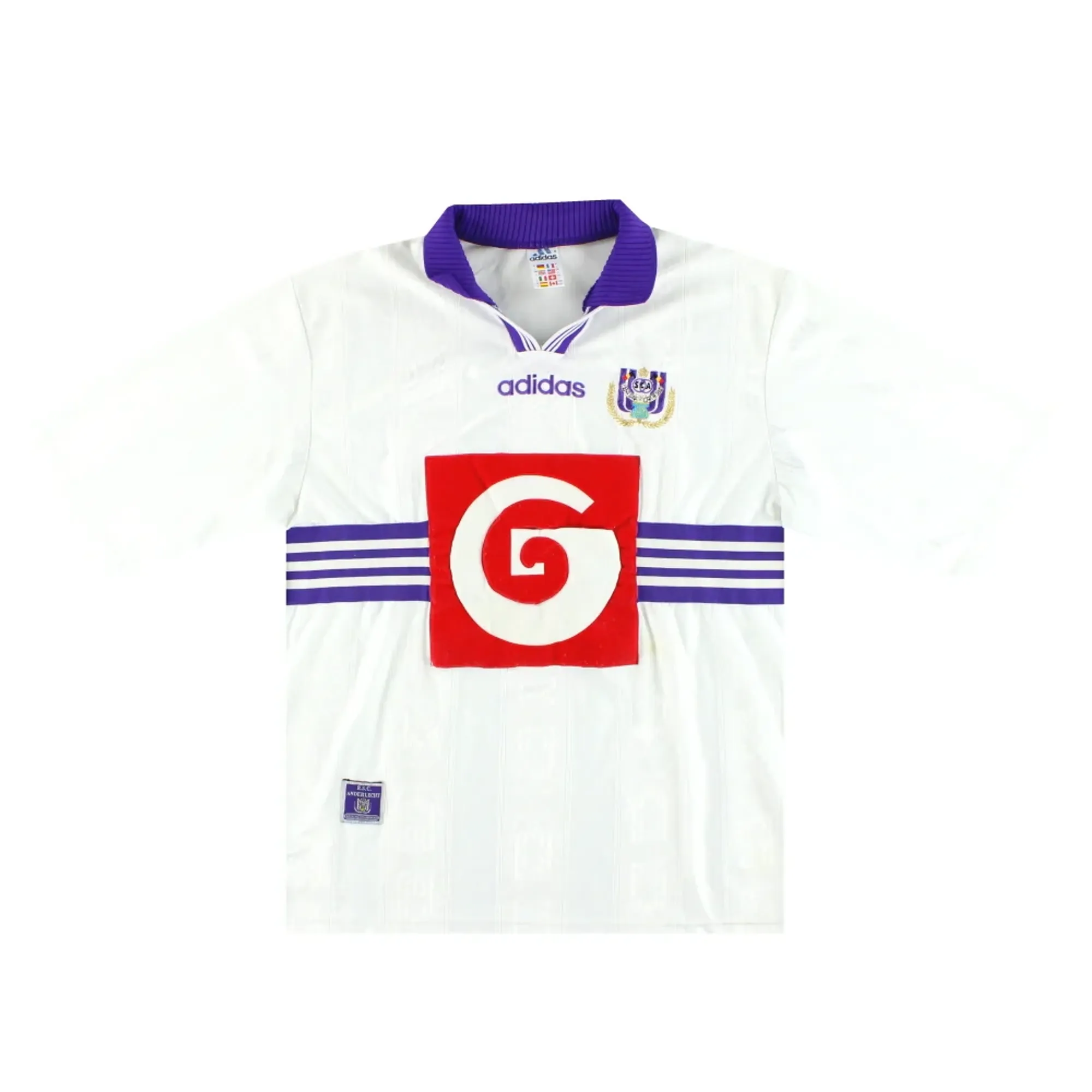 1997-98 Anderlecht adidas Home Shirt L - Other Dutch Clubs / Good 
