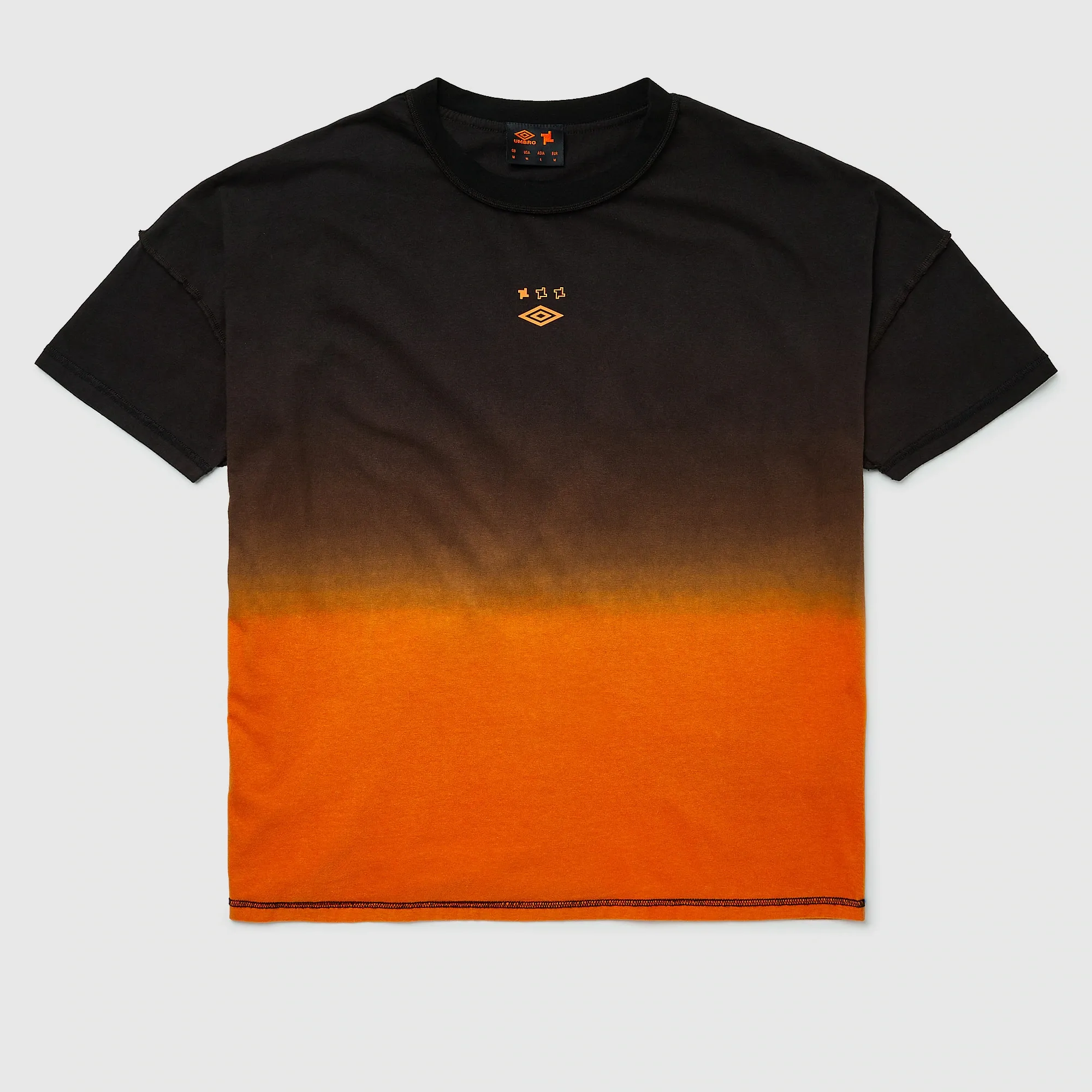 Umbro x fabric Room 01 Colour Fade T Shirt Black Orange