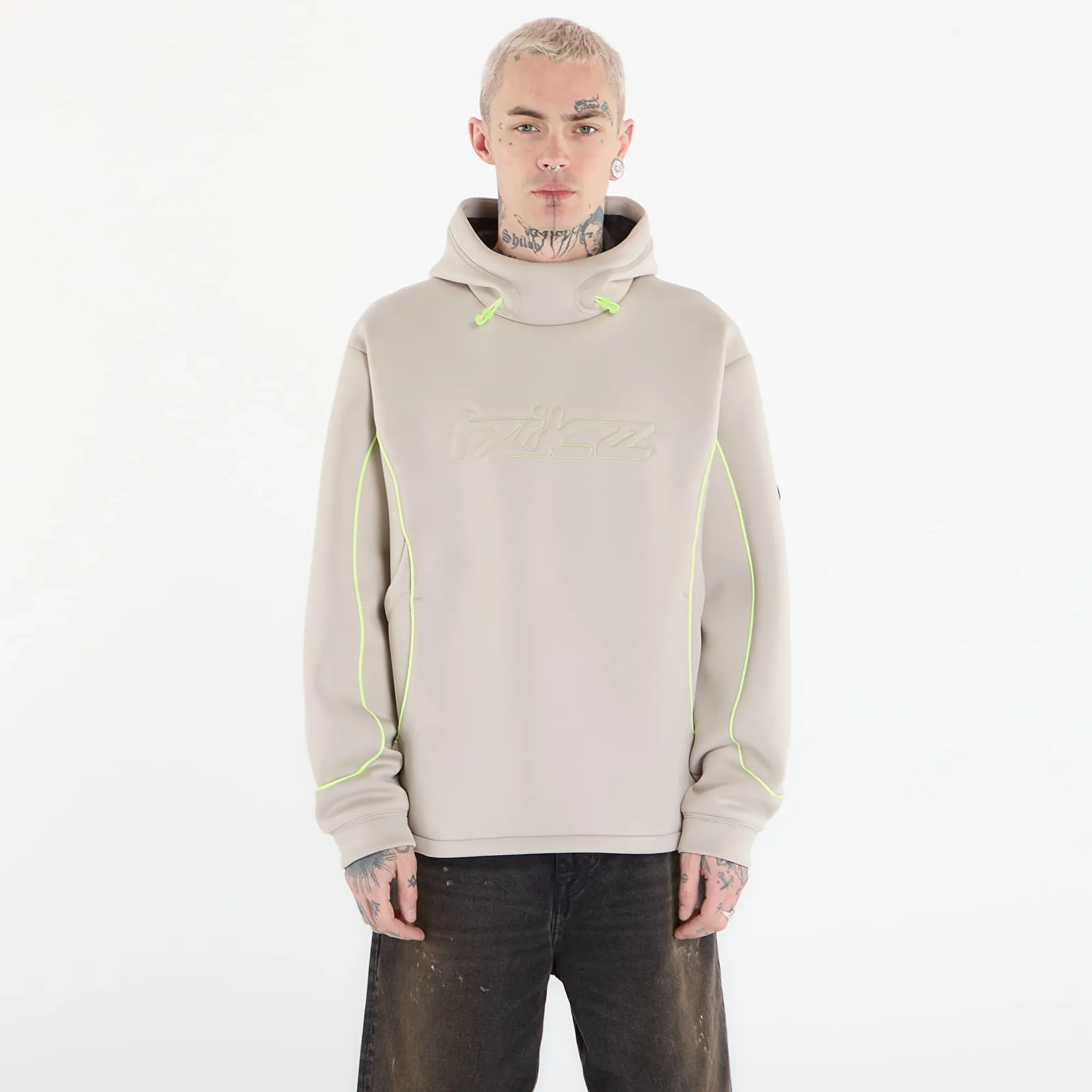 Sweatshirt Nike Project F.R.O.G. Men's Bubble Mesh Pullover Hoodie Cream Ii/ Black/ Volt Ice/ Volt Ice L