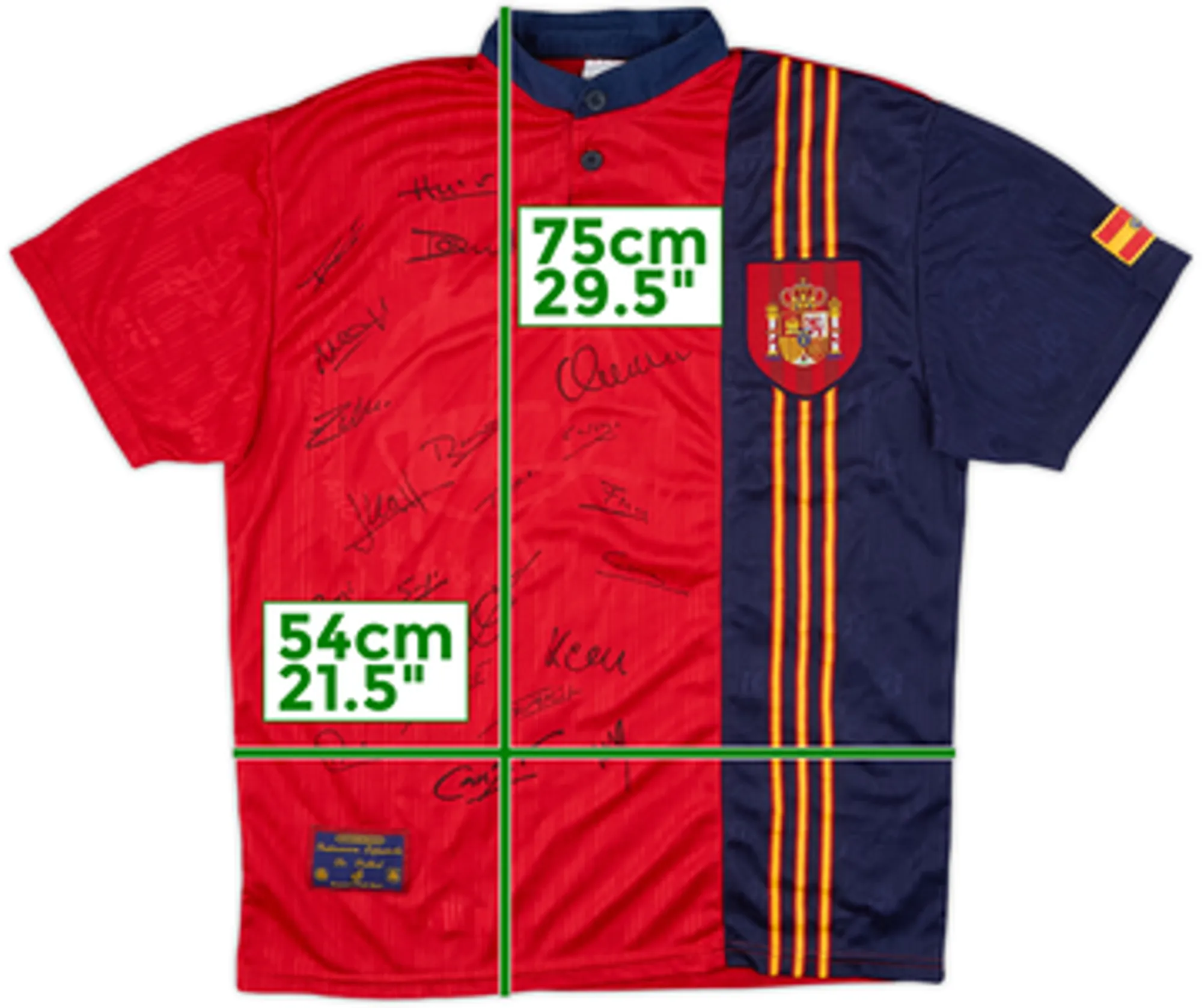 1996-98 Spain 'Squad Signed' Home Shirt - 9/10 - (L)