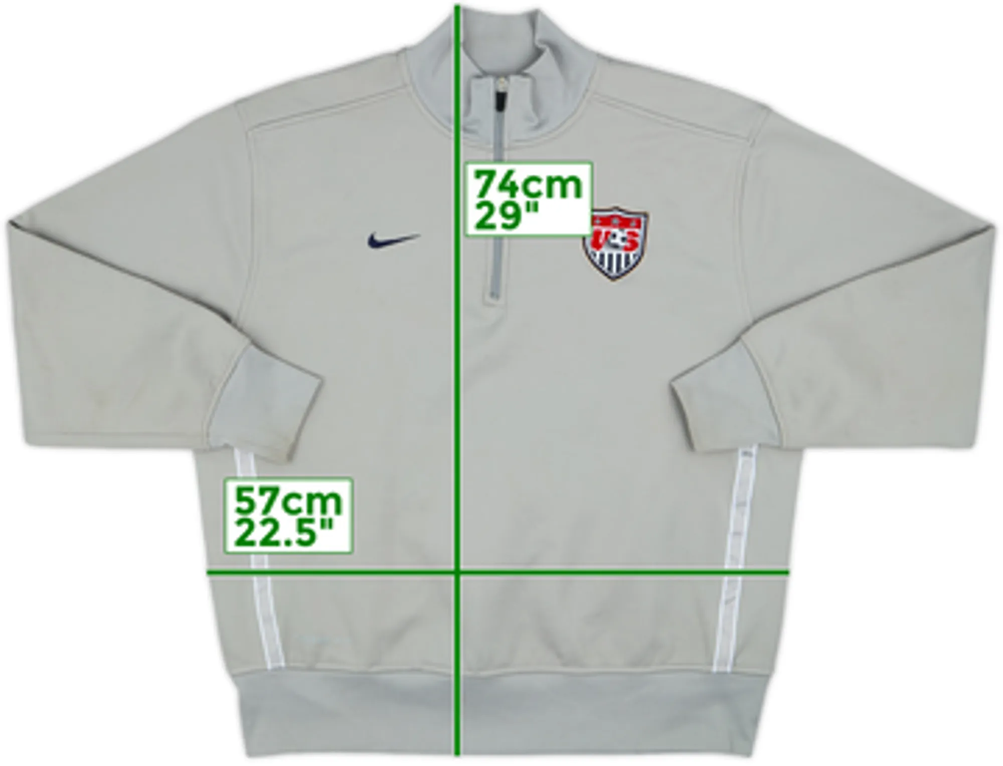 2010-12 USA Nike 1/4 Zip Drill Top - 8/10 - (L)