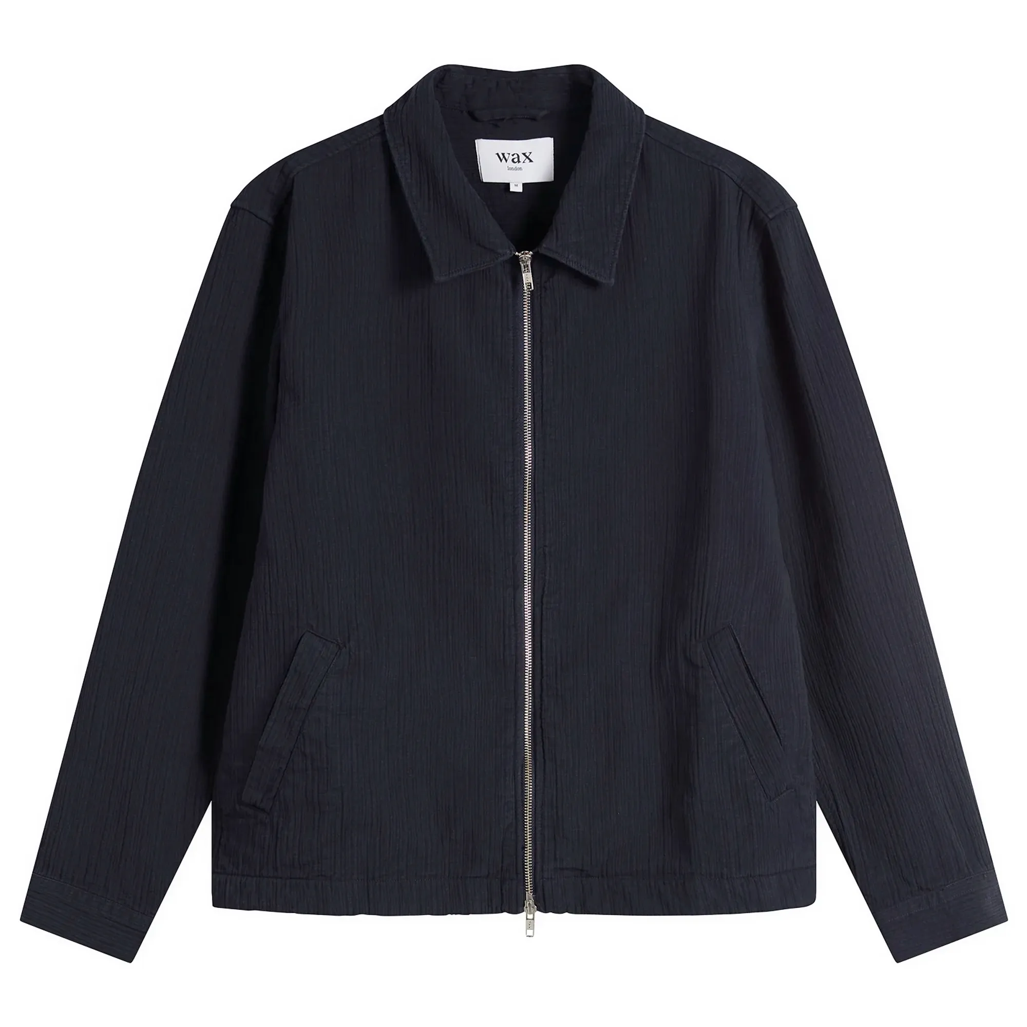 Wax London Men's Eldon Cotton Linen Crinkle Jacket Navy