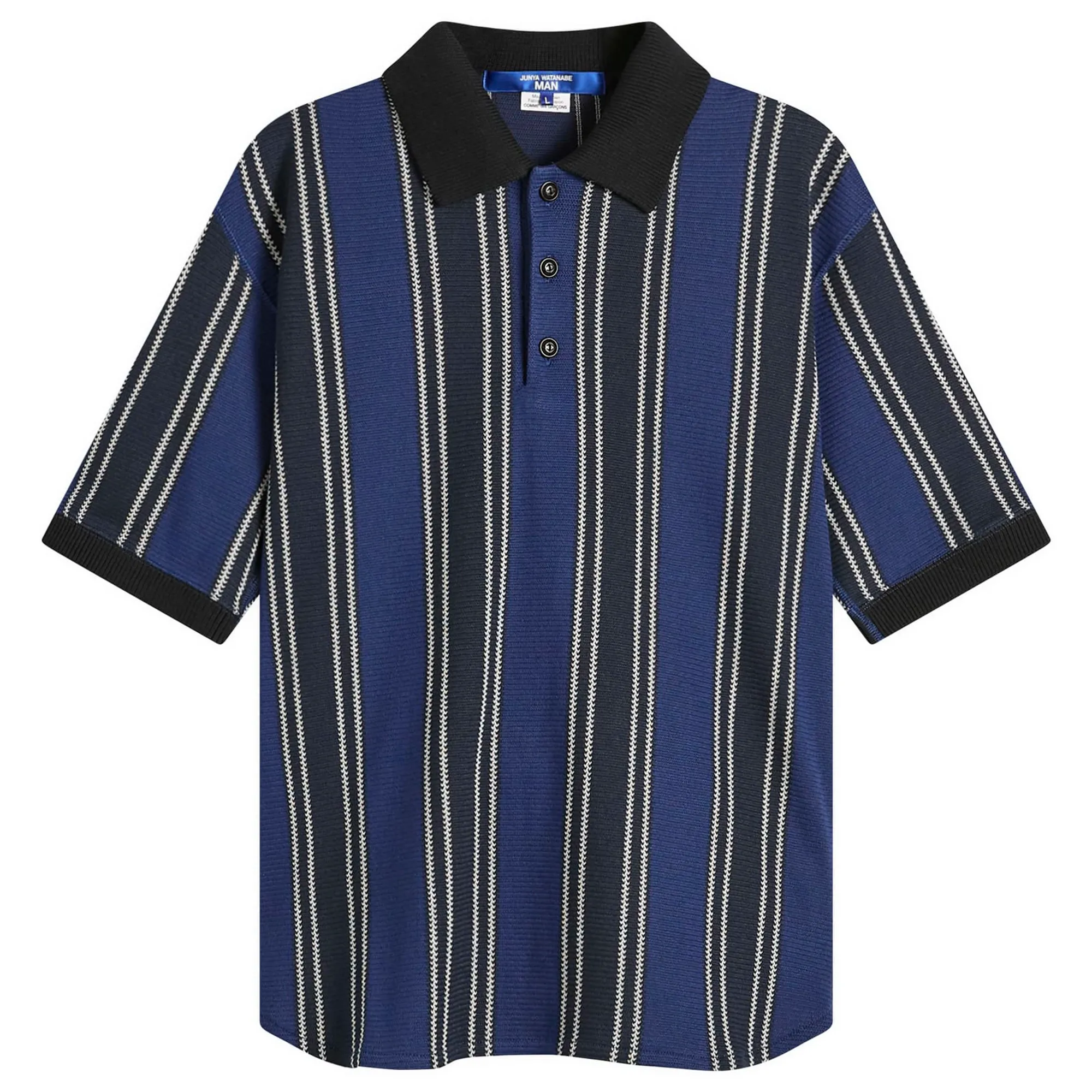 Junya Watanabe MAN Men's Raschel Polo Navy/Blue/White