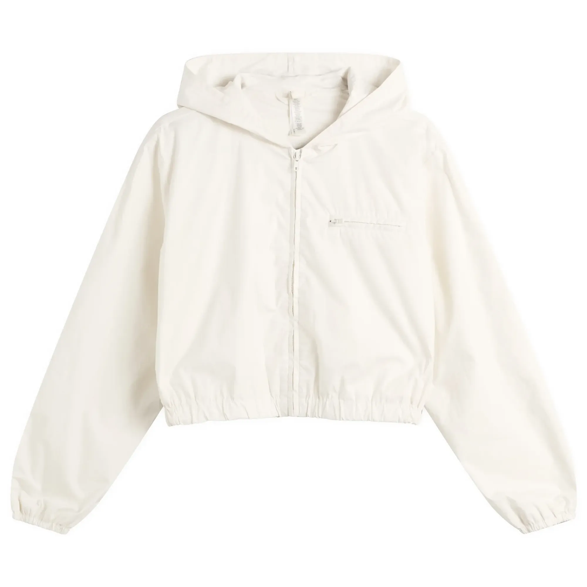 SKIMS Women's Sateen Crop Zip Up Jacket Egret