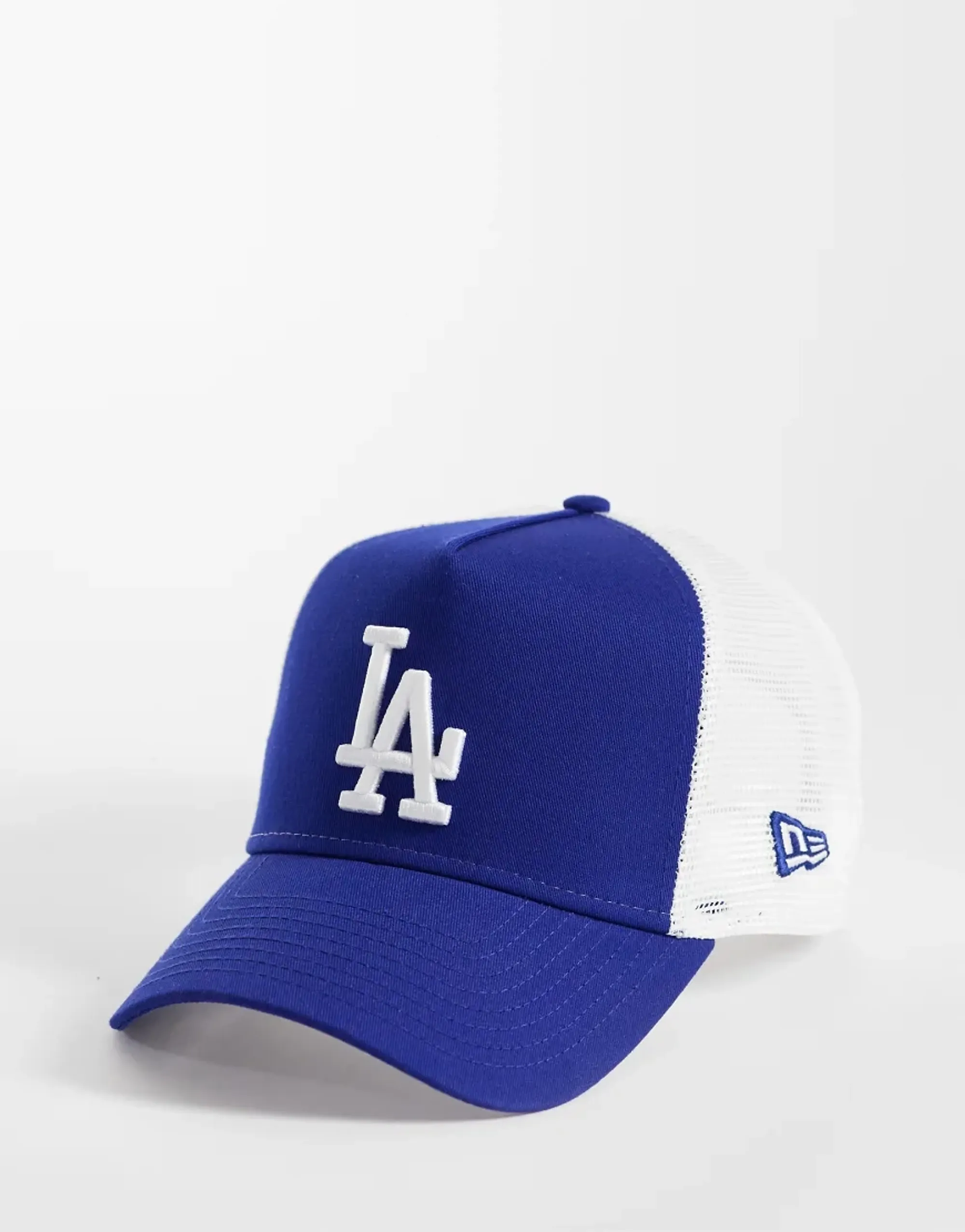 New Era Cap New Era La Dodgers Side Patch Trucker Cap In Blue