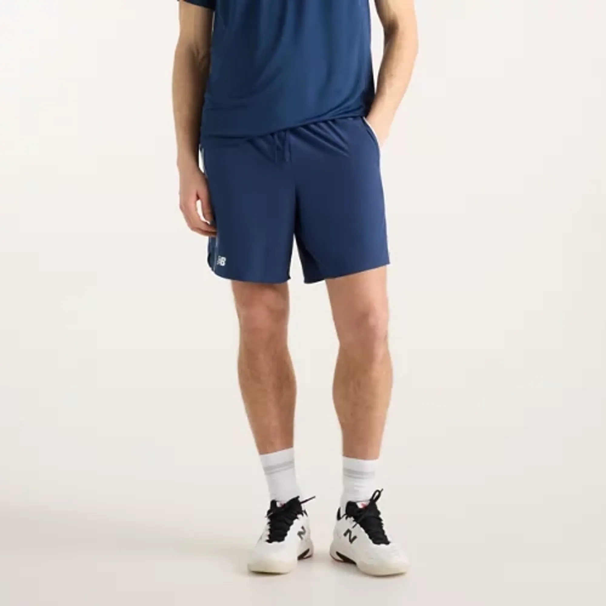 New Balance Men's Tournament Short in Blue/White Polywoven