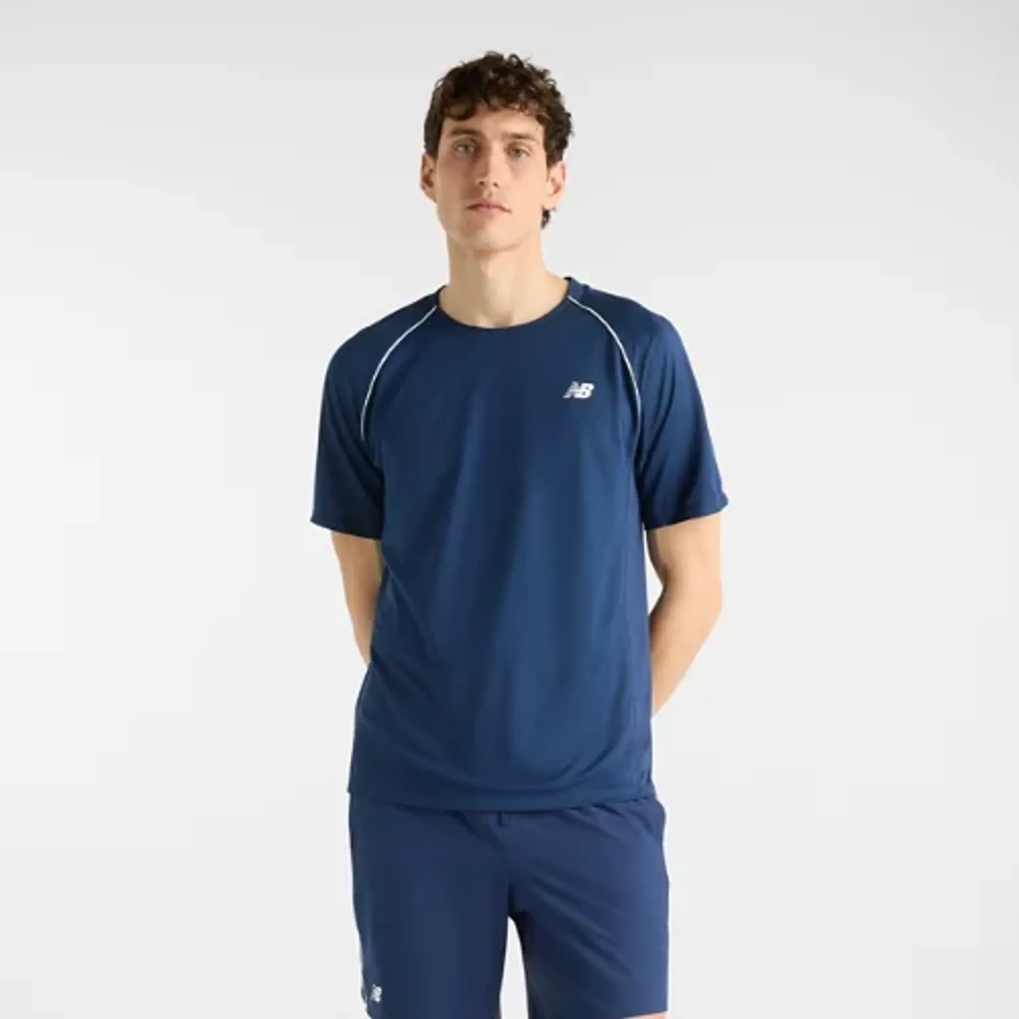 New Balance Men's Tournament Top in Blue/White Poly Knit