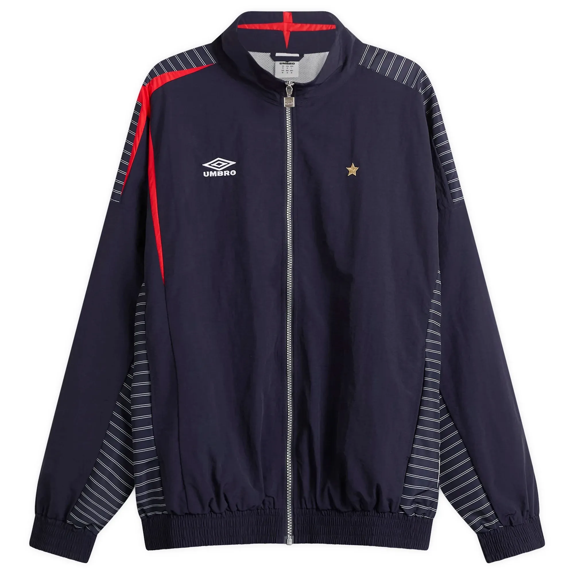 Umbro Men's Relaxed Track Jacket Baritone Blue/Brilliant White/Goji Berry
