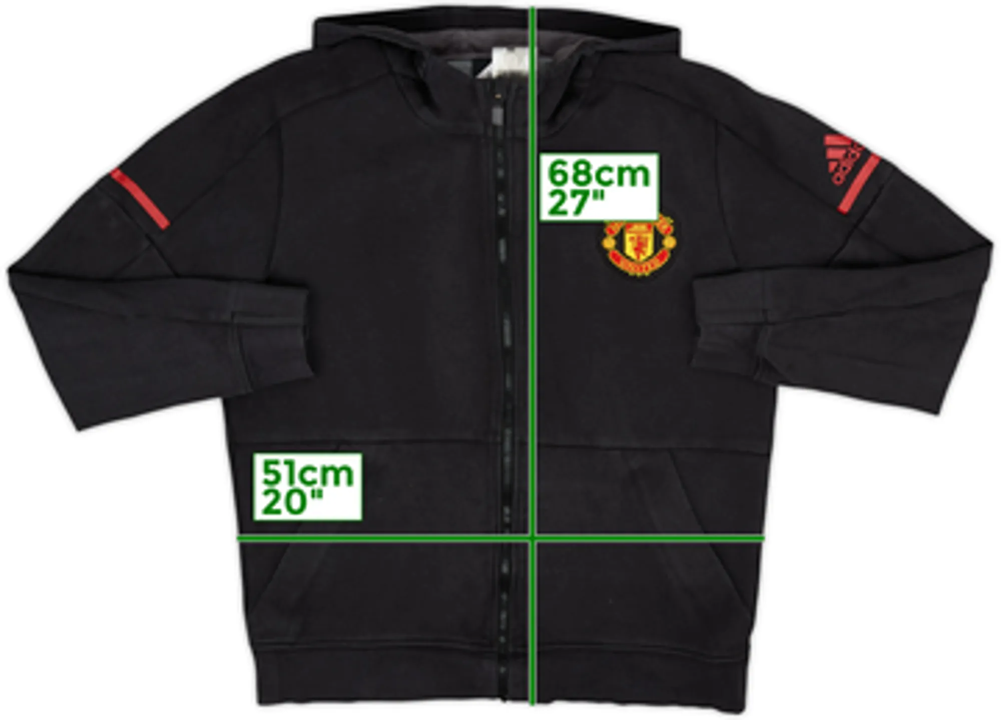 2017-18 Manchester United adidas Anthem Hooded Track Jacket - 7/10 - (L)