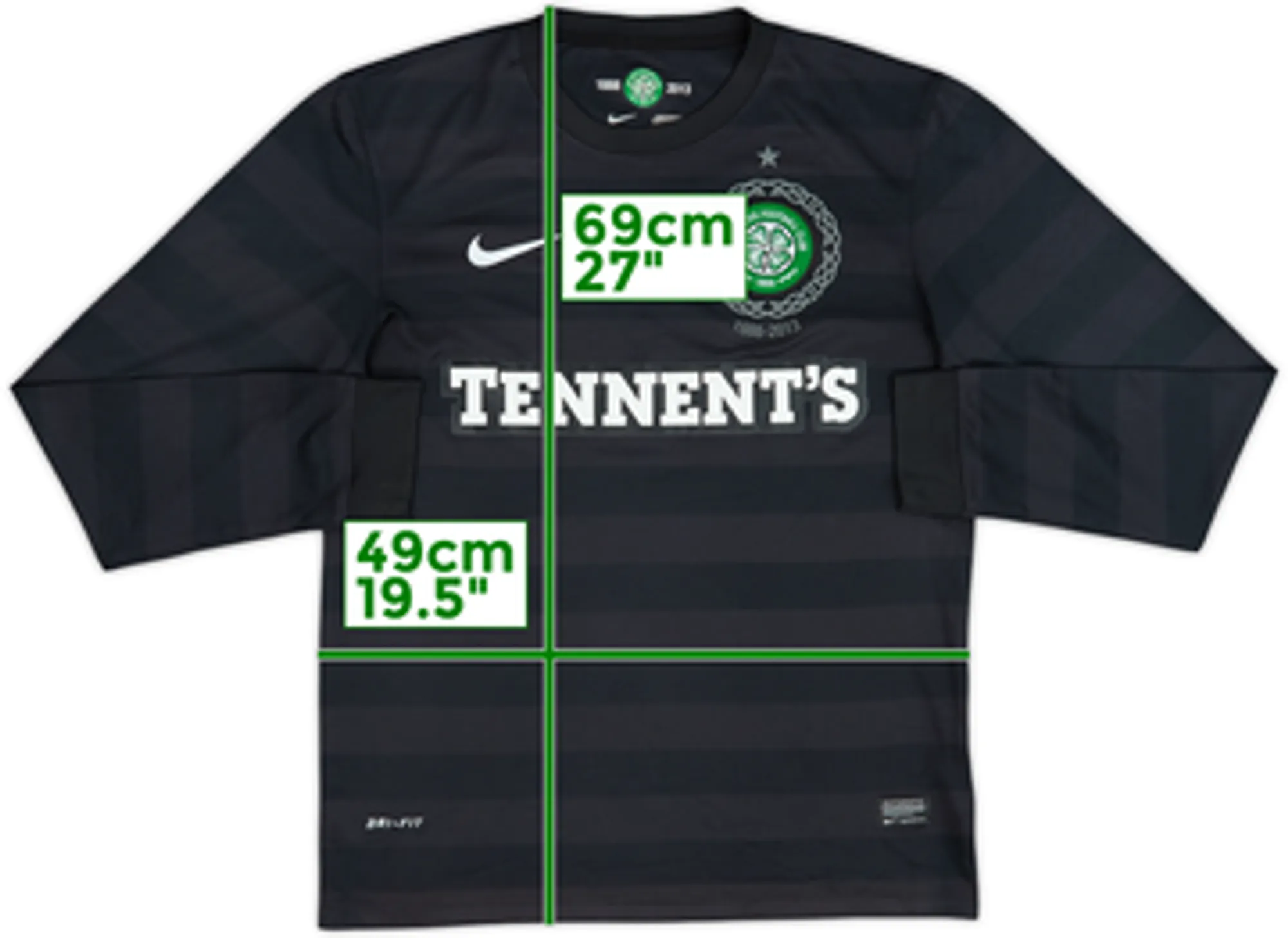 2012-13 Celtic '125th Anniversary' Away L/S Shirt - 8/10 - (S)