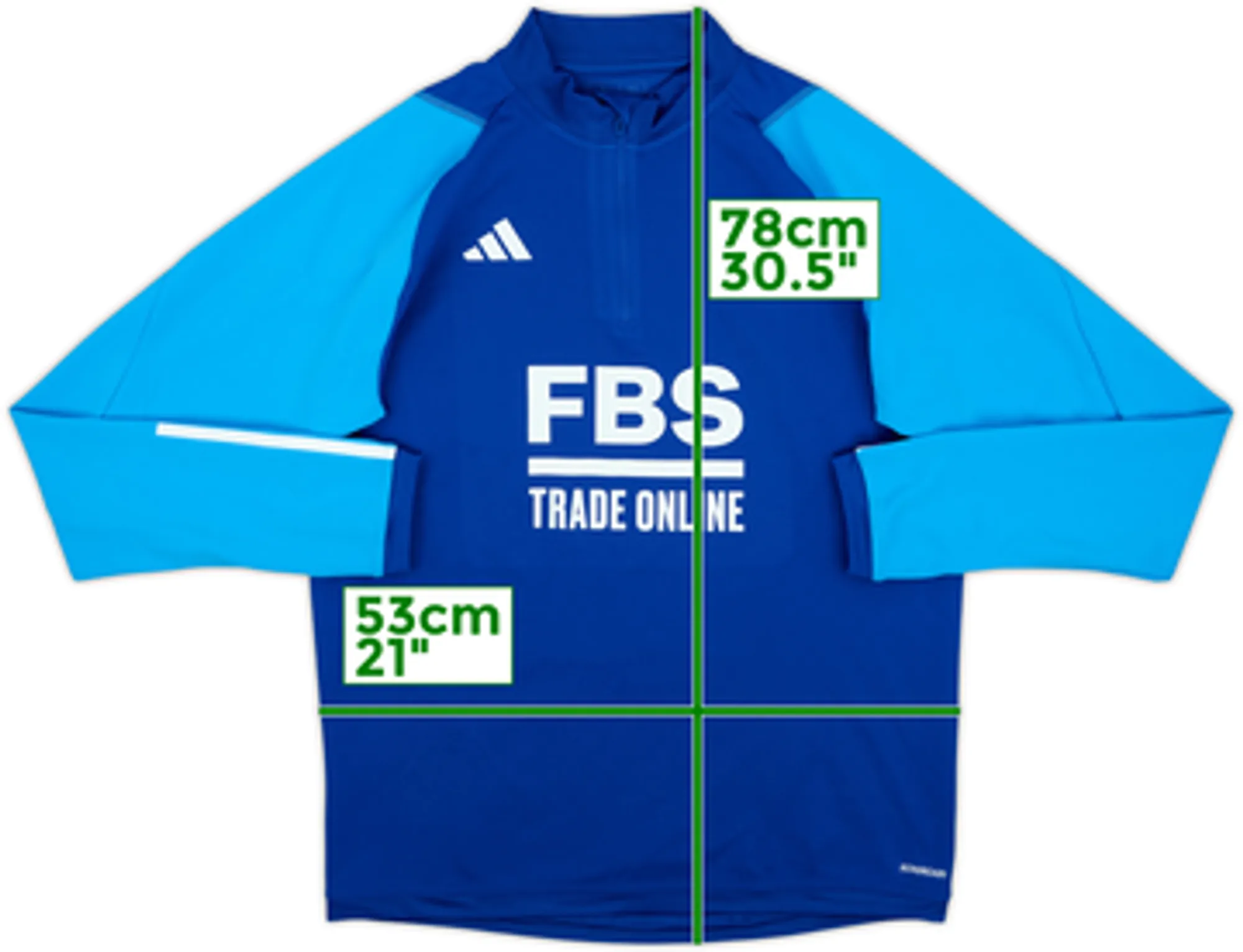 2022-23 Leicester City adidas 1/4 Zip Training Top - 8/10 - (L)