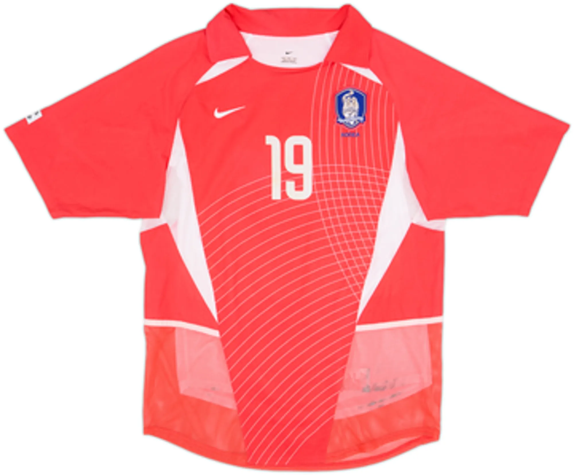 2002-03 South Korea Player Issue Home Shirt J H Ahn #19 - 5/10 - (M)