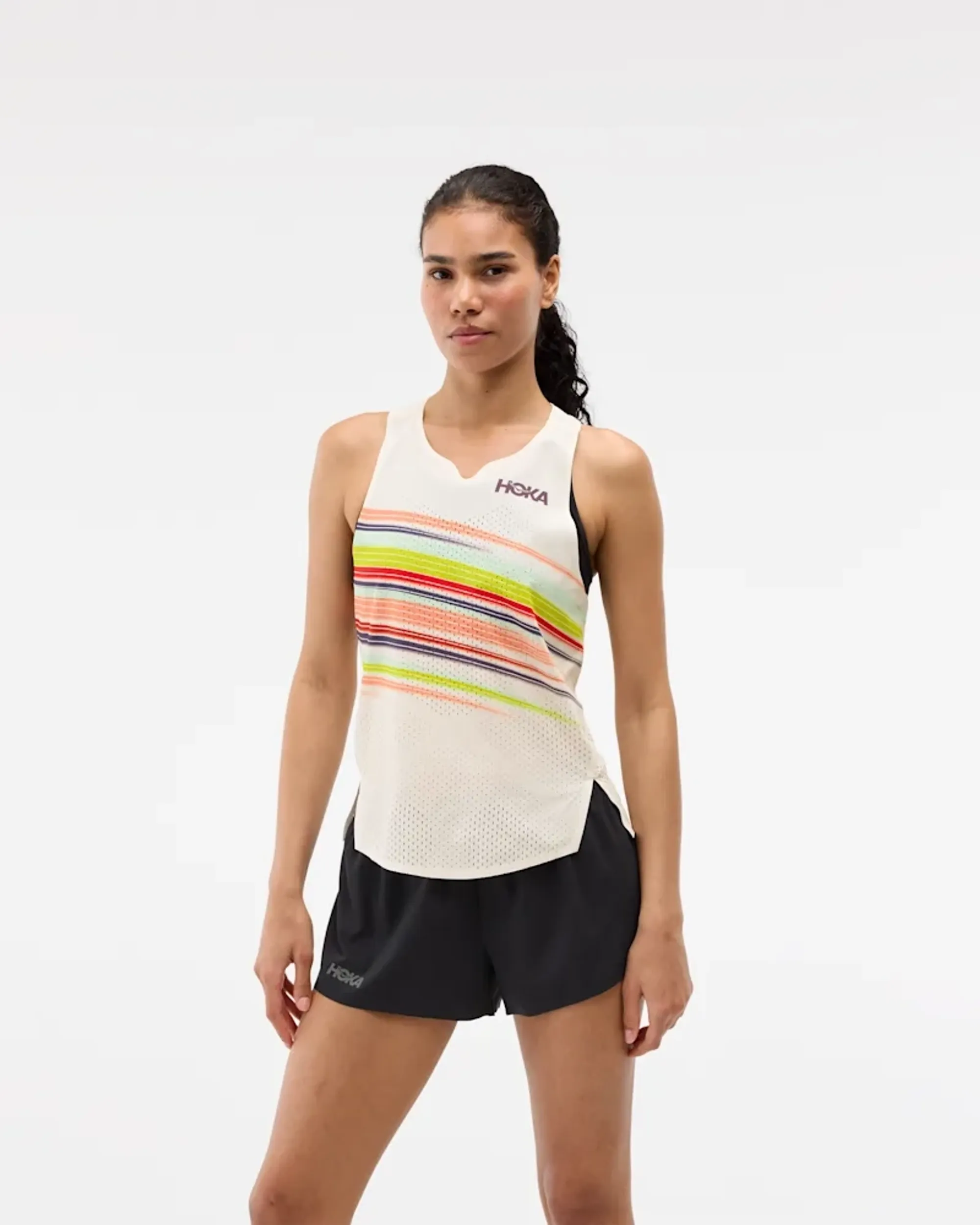 Hoka Women's Race Day Singlet In Alabaster Flare