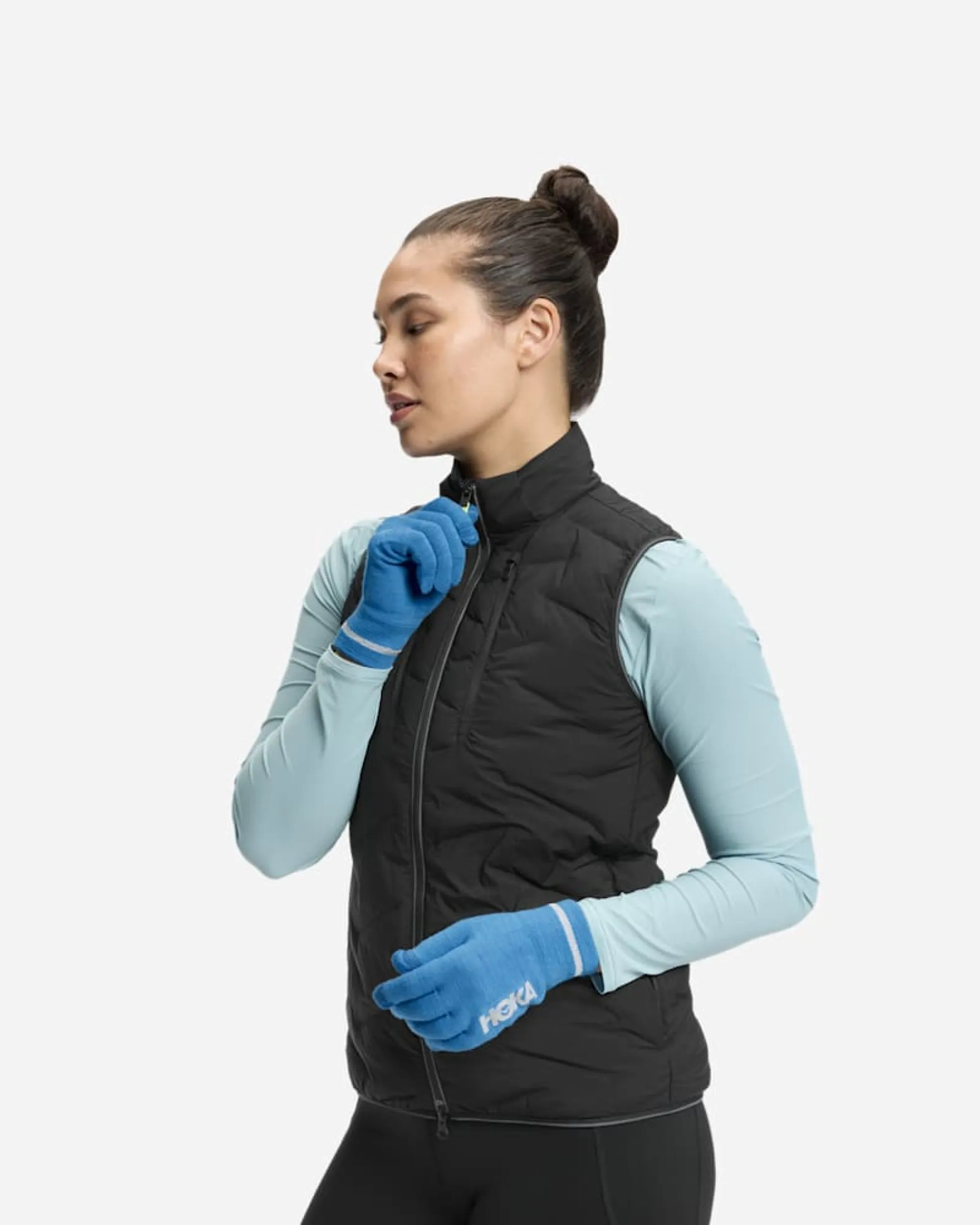 Hoka Knit Gloves In Hoka Blue
