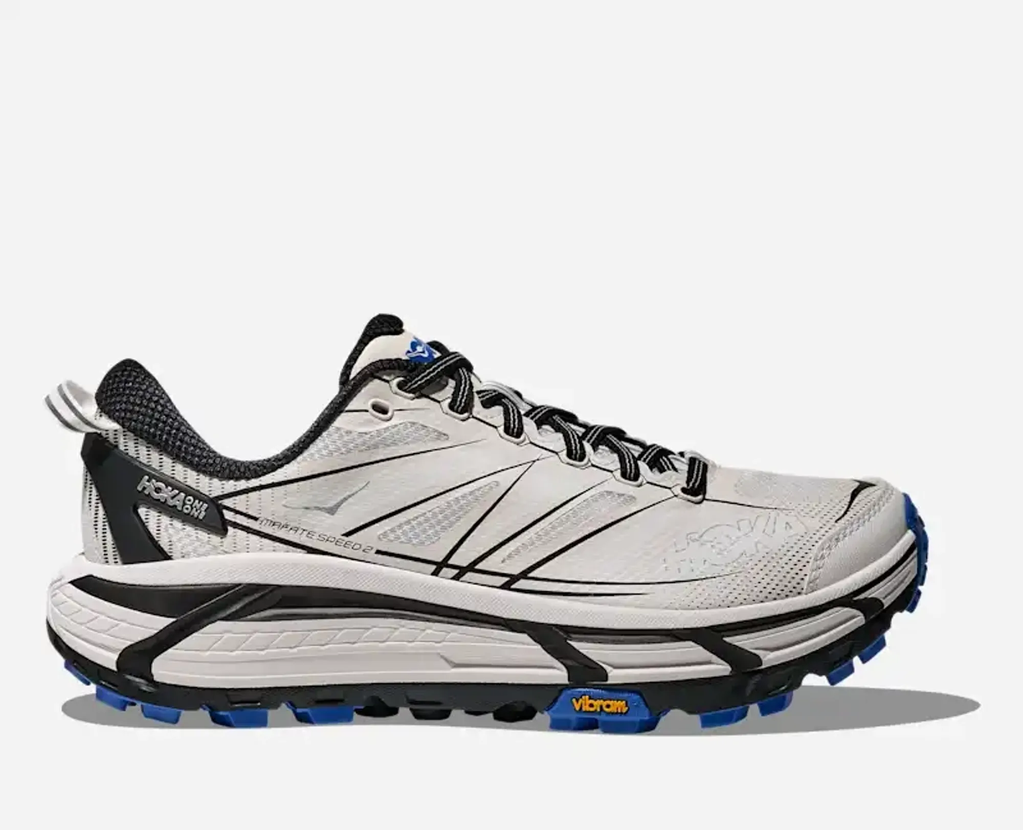 Hoka Mafate Speed 2 Lifestyle Shoes In White/Cobalt Blue