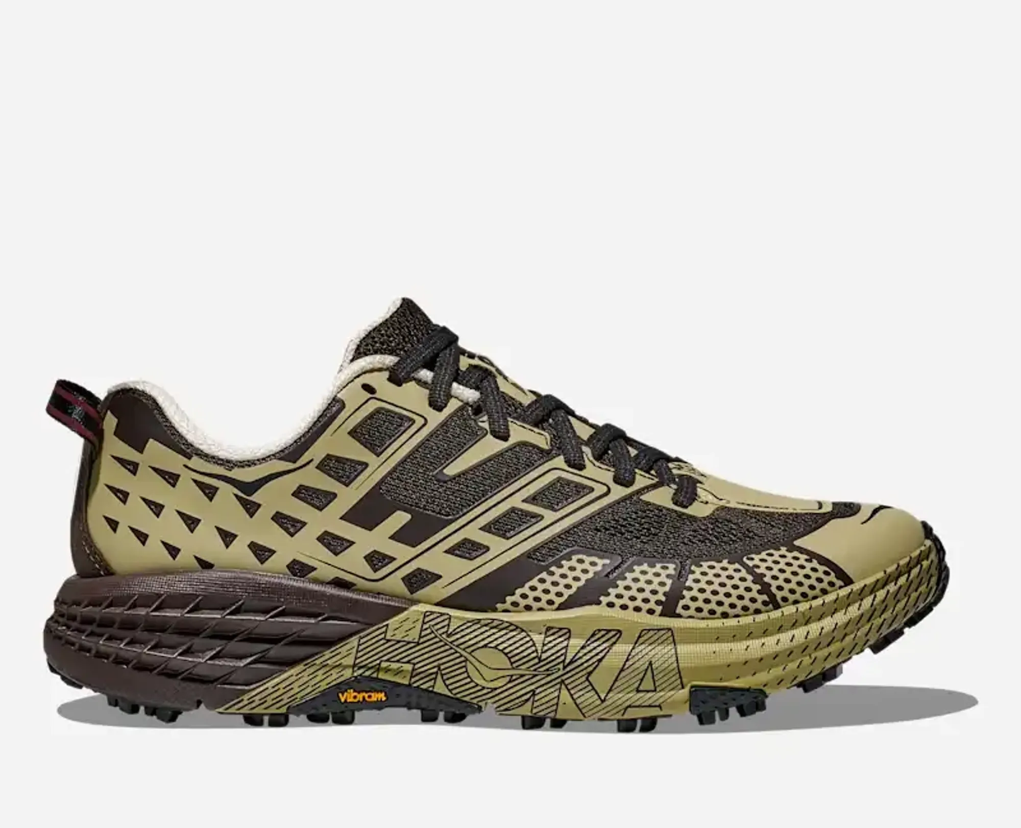 Hoka Speedgoat 2 Trail Shoes In Cast Iron/Oatgrass
