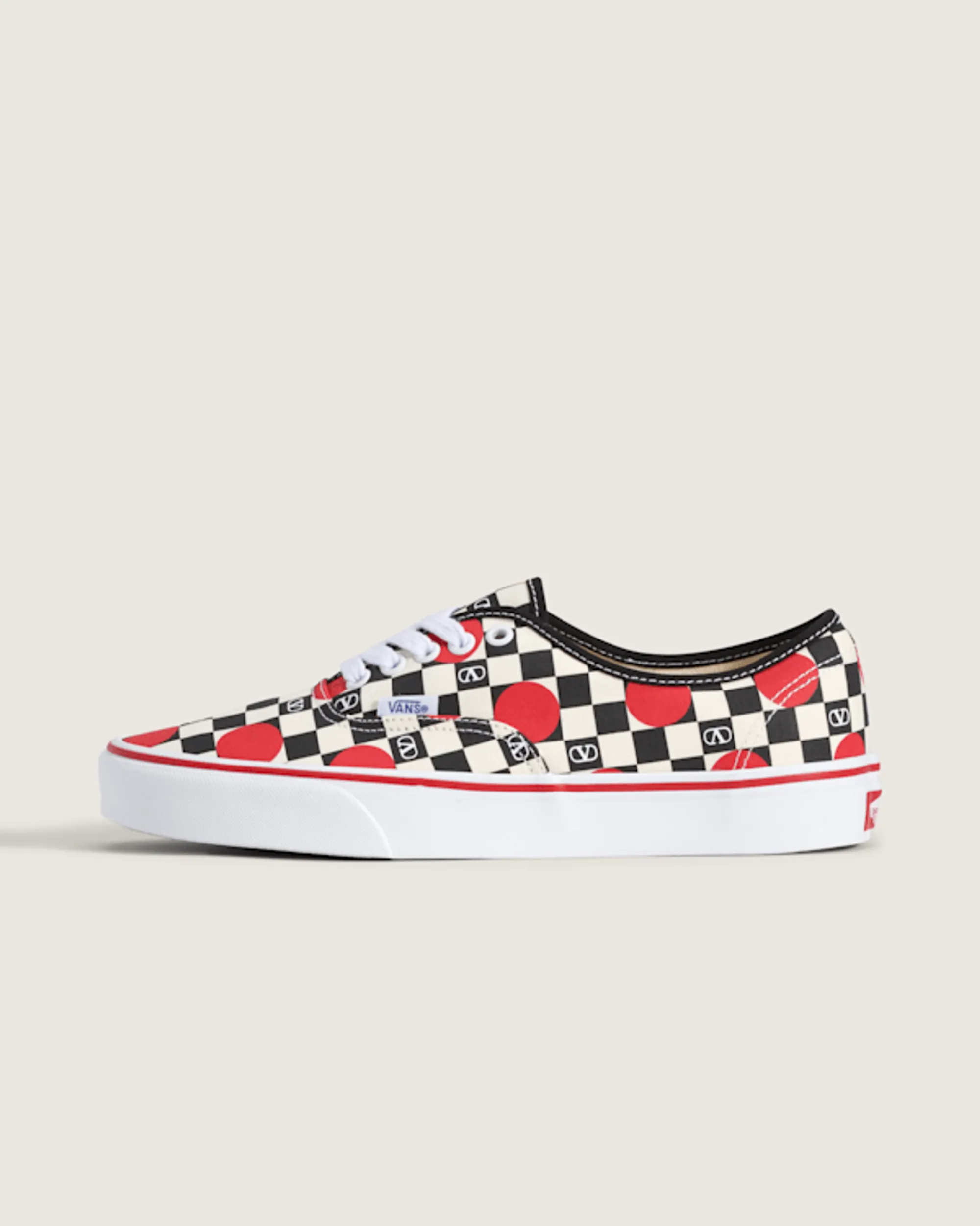 Vans - Valentino Garavani And Vans Authentic Checkerboard, Man, Black