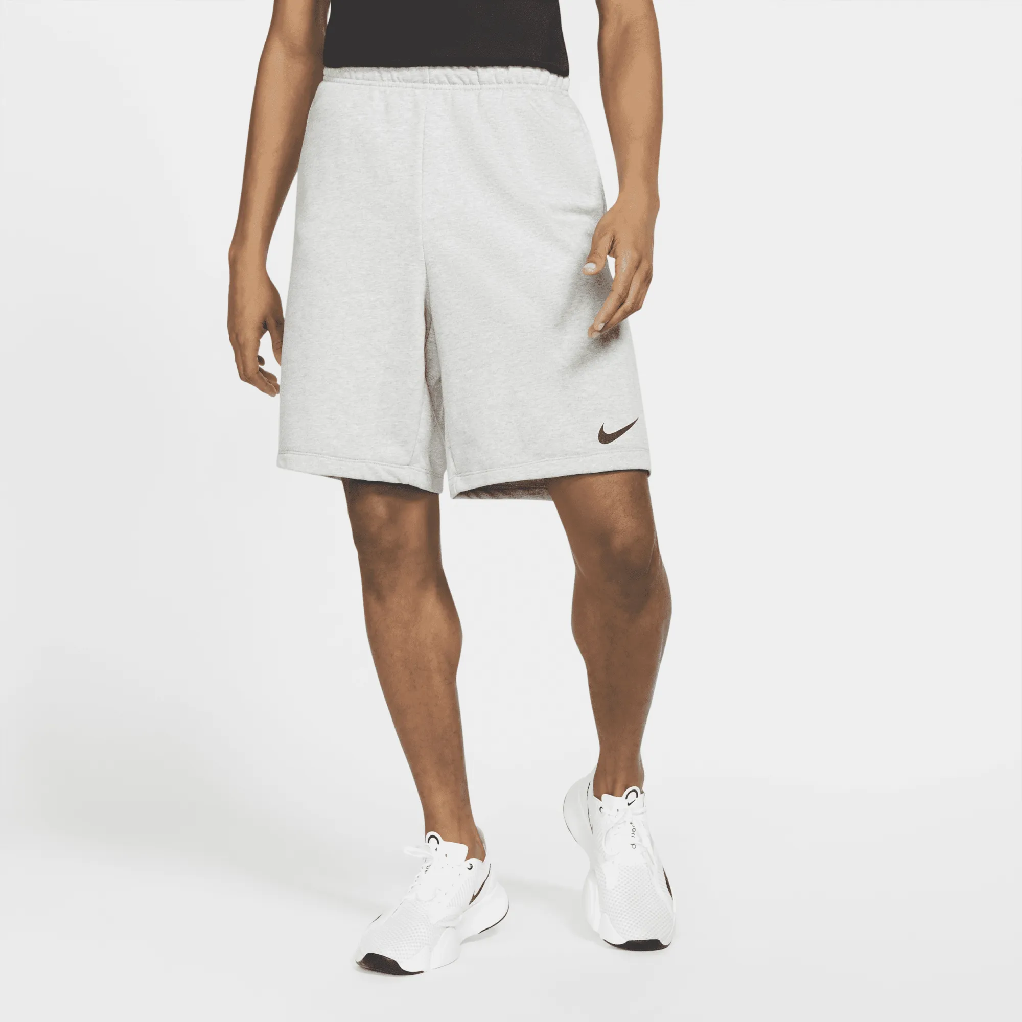 Nike Dry Men's Dri-FIT Fleece Fitness Shorts - Grey - Cotton/Polyester