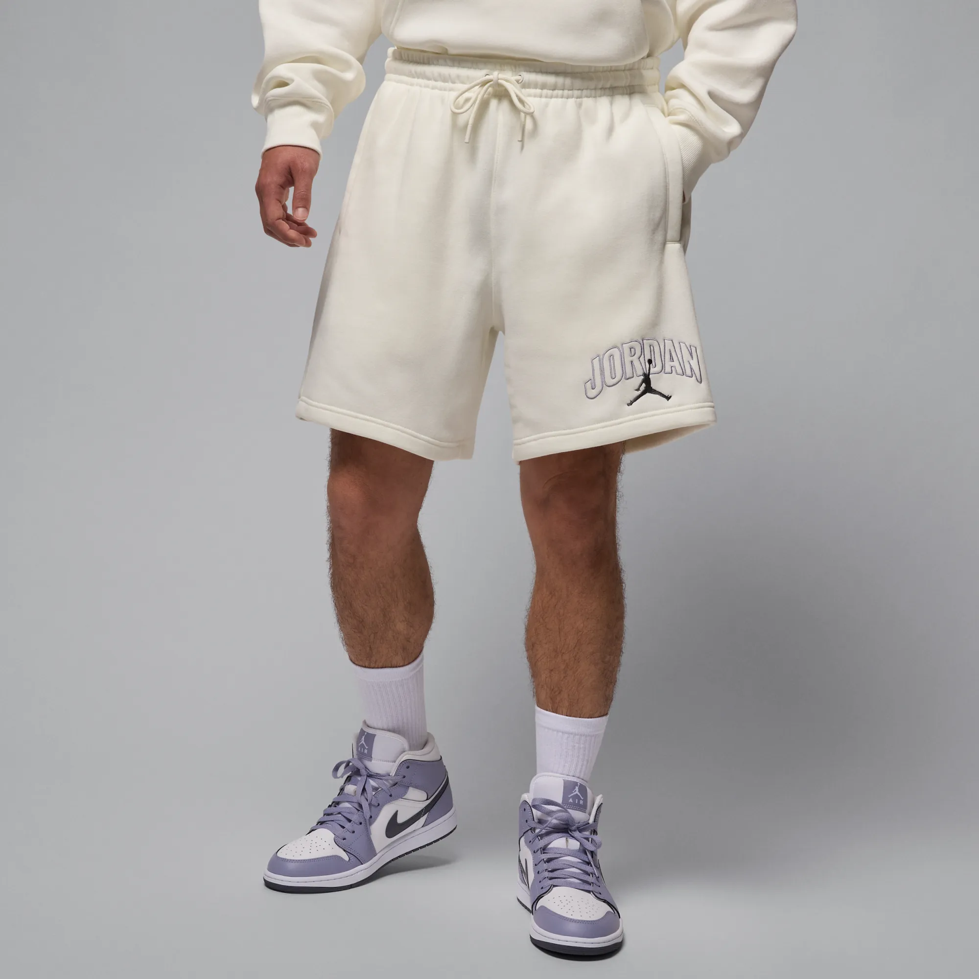 Nike Jordan Brooklyn Fleece Men's Graphic Shorts - White - Cotton/Polyester