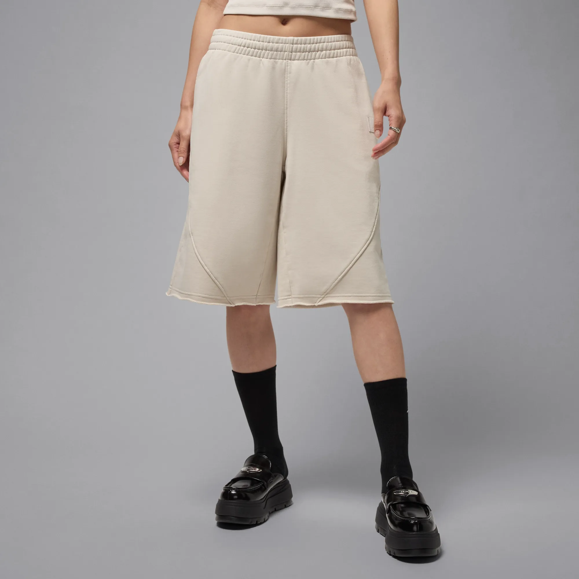 Nike Jordan Flight Fleece Women's French Terry Big Shorts - Brown - Cotton/Polyester