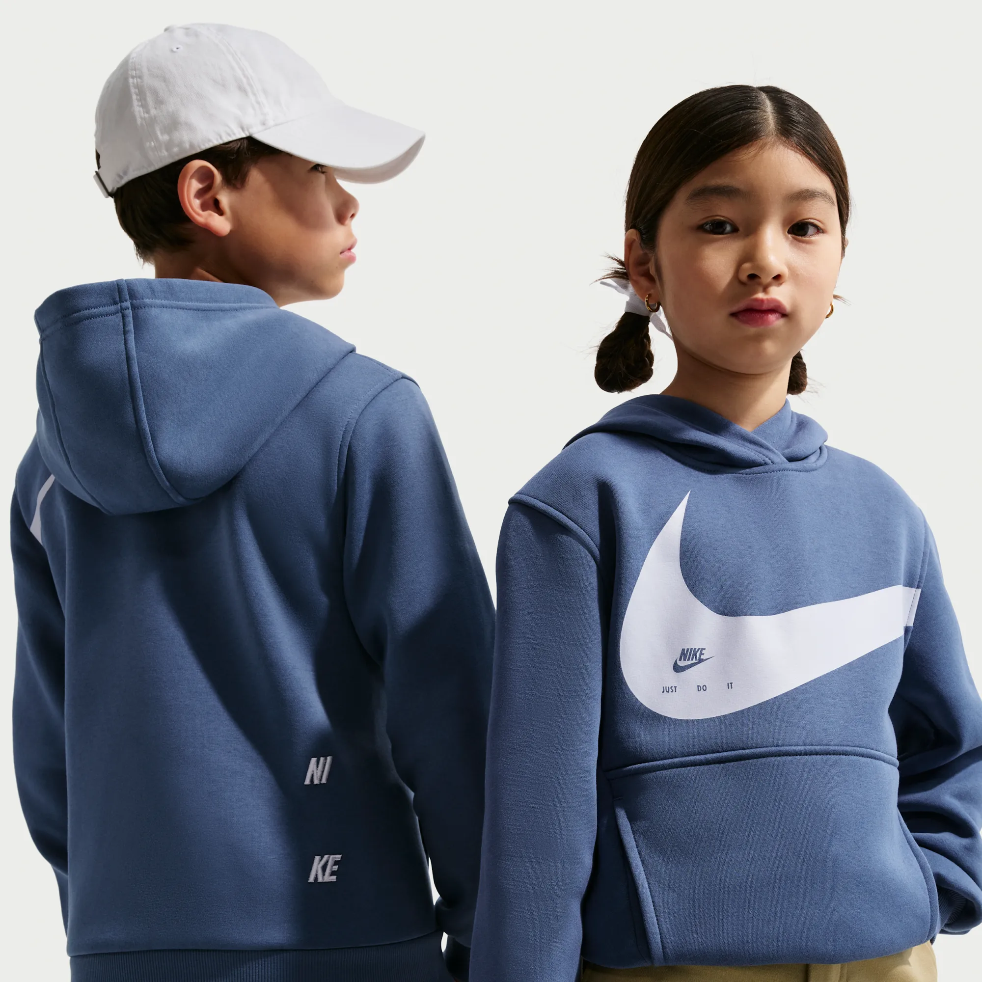 Nike Club Older Kids' Hoodie - Blue - Cotton/Polyester