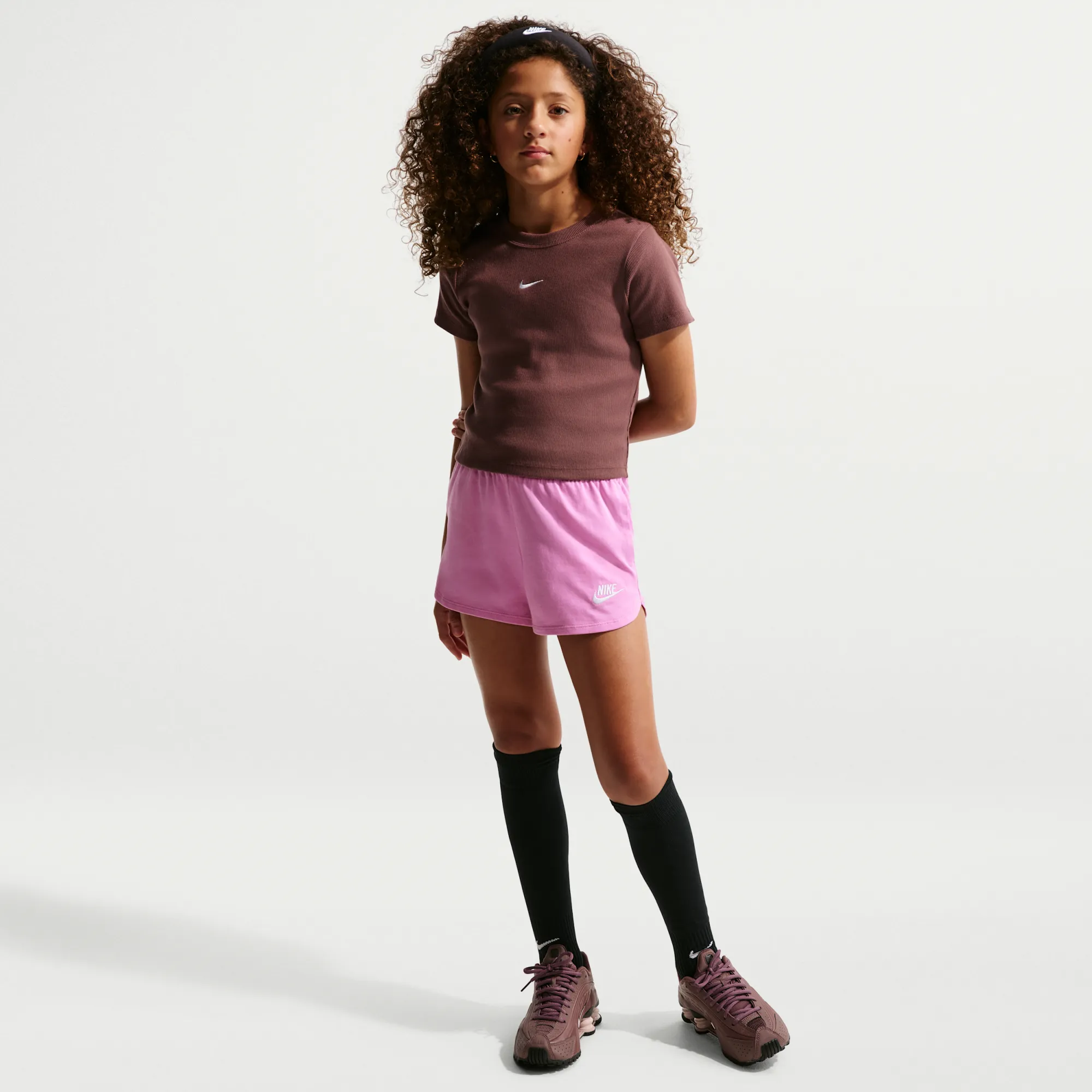 Nike Older Kids' (Girls') Jersey Shorts - Purple - Cotton