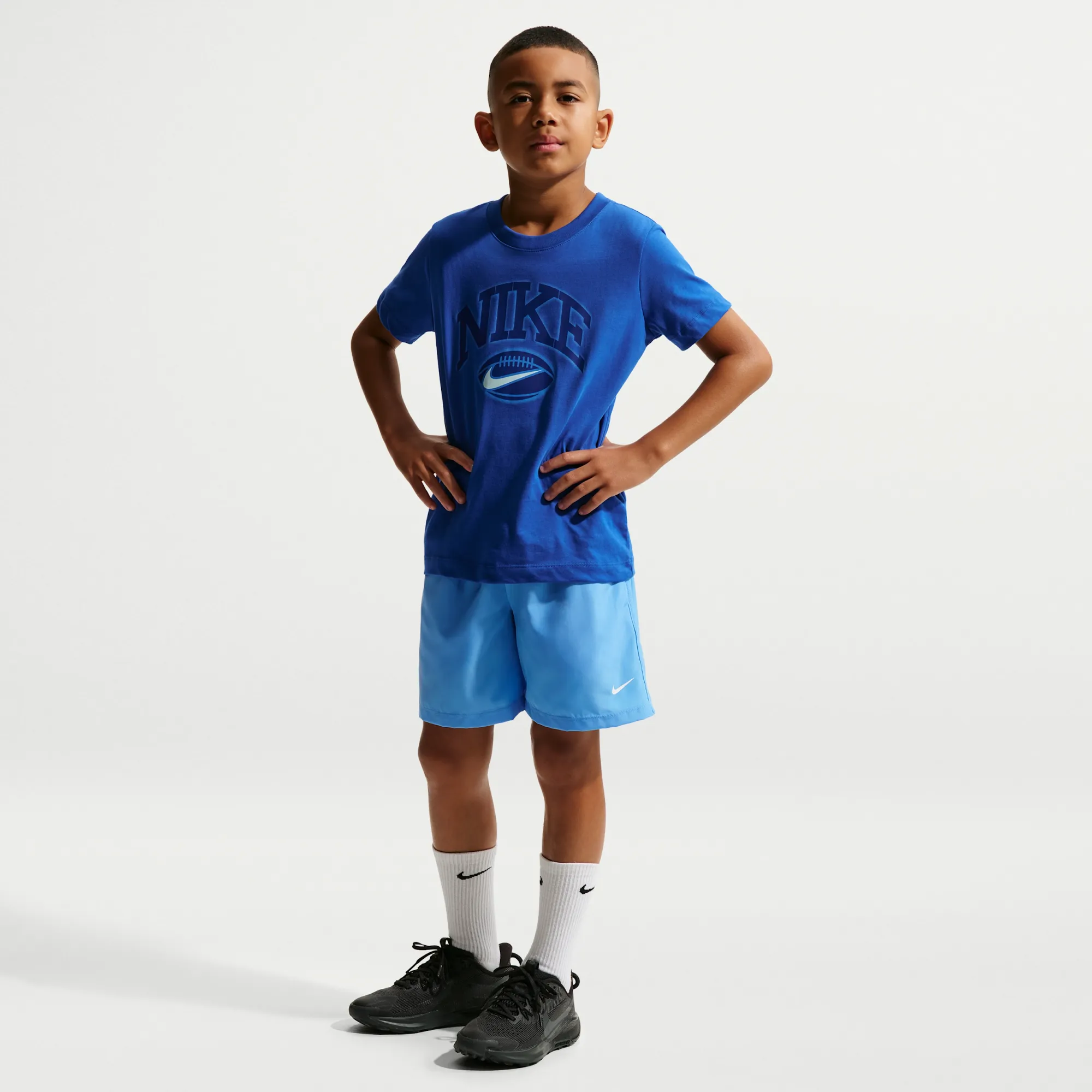 Nike Multi Older Kids' Dri-FIT Training Shorts - Blue - Polyester