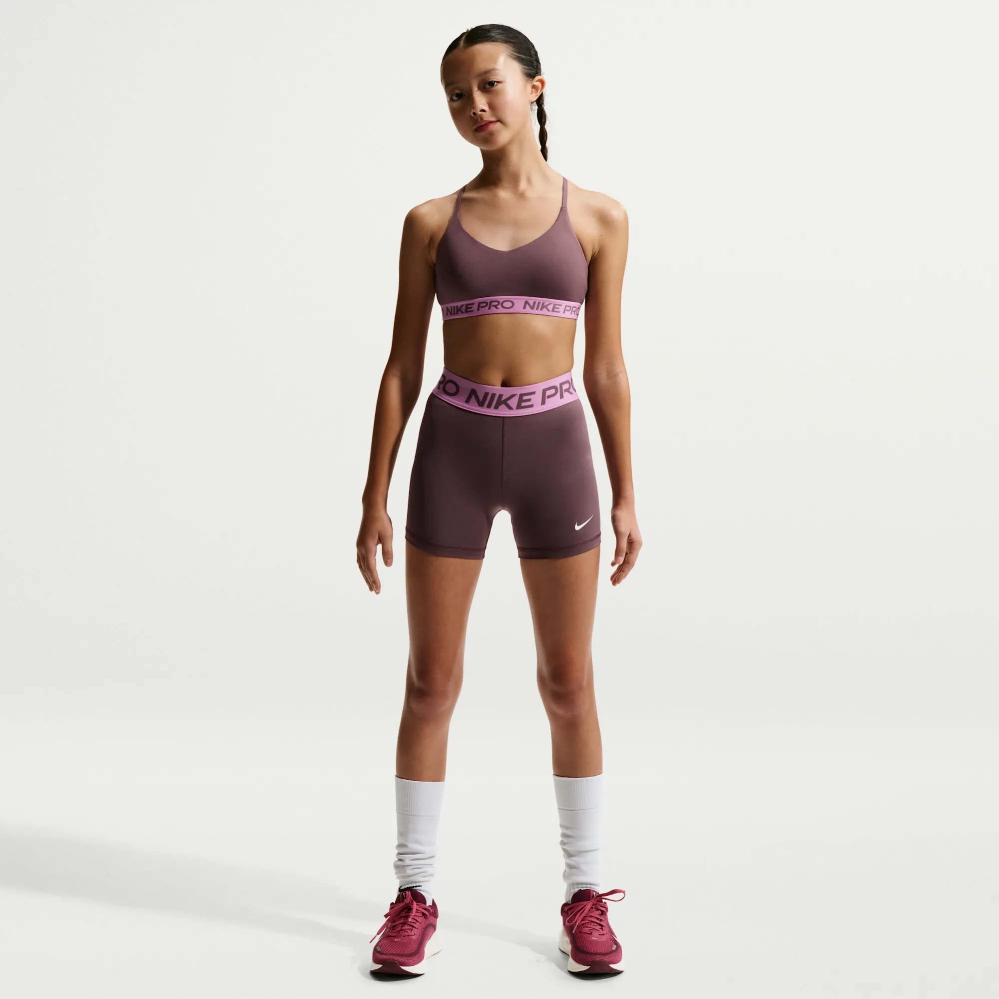 Nike Pro Girls' Shorts - Purple - Polyester/Elastane