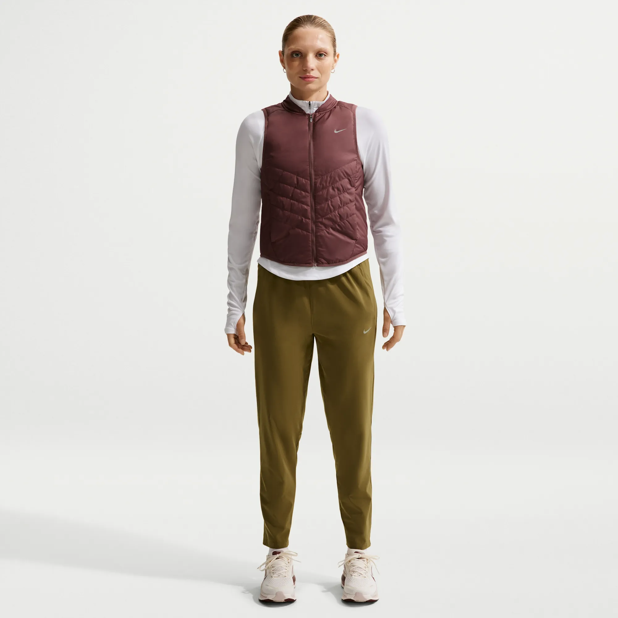 Nike Tempo Women's Dri-FIT Mid-Rise 7/8 Running Trousers - Brown - Polyester/Elastane