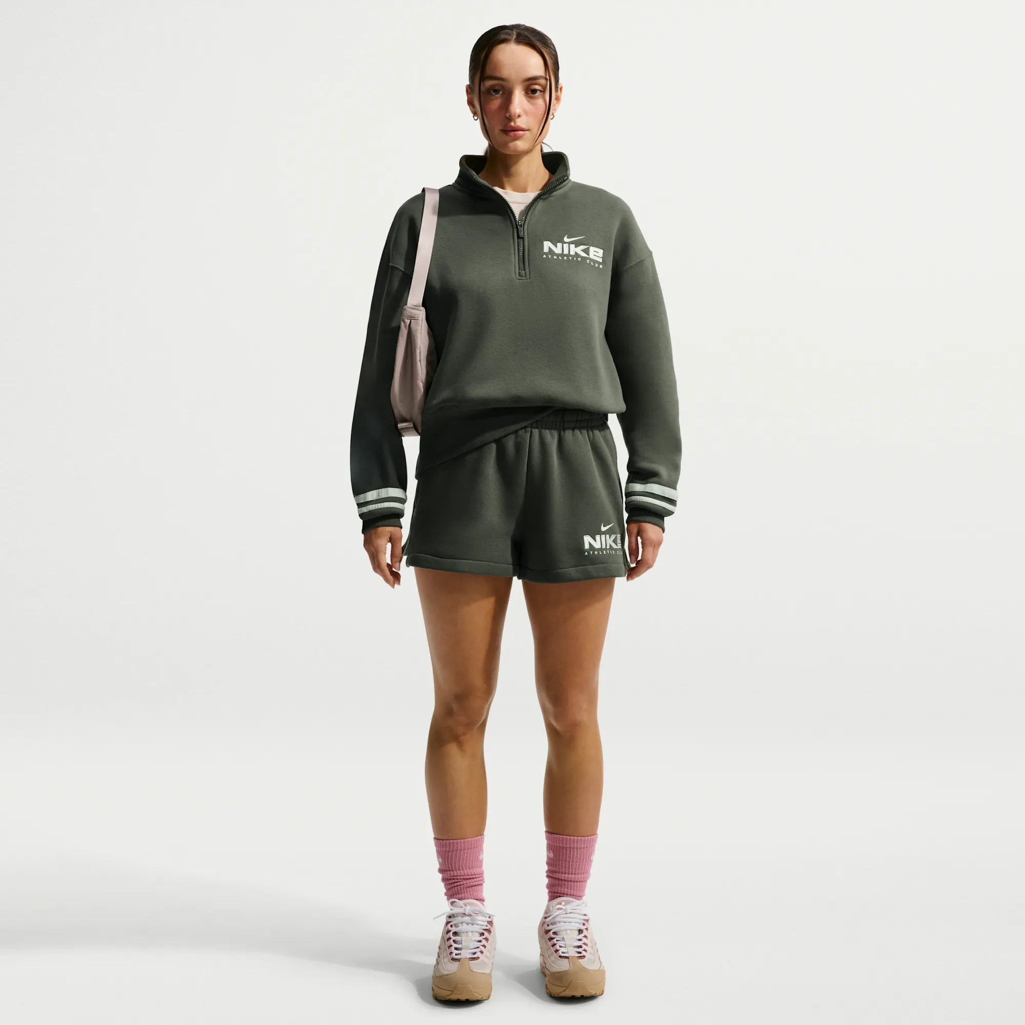 Nike Women's Fleece Shorts - Green - Cotton/Polyester