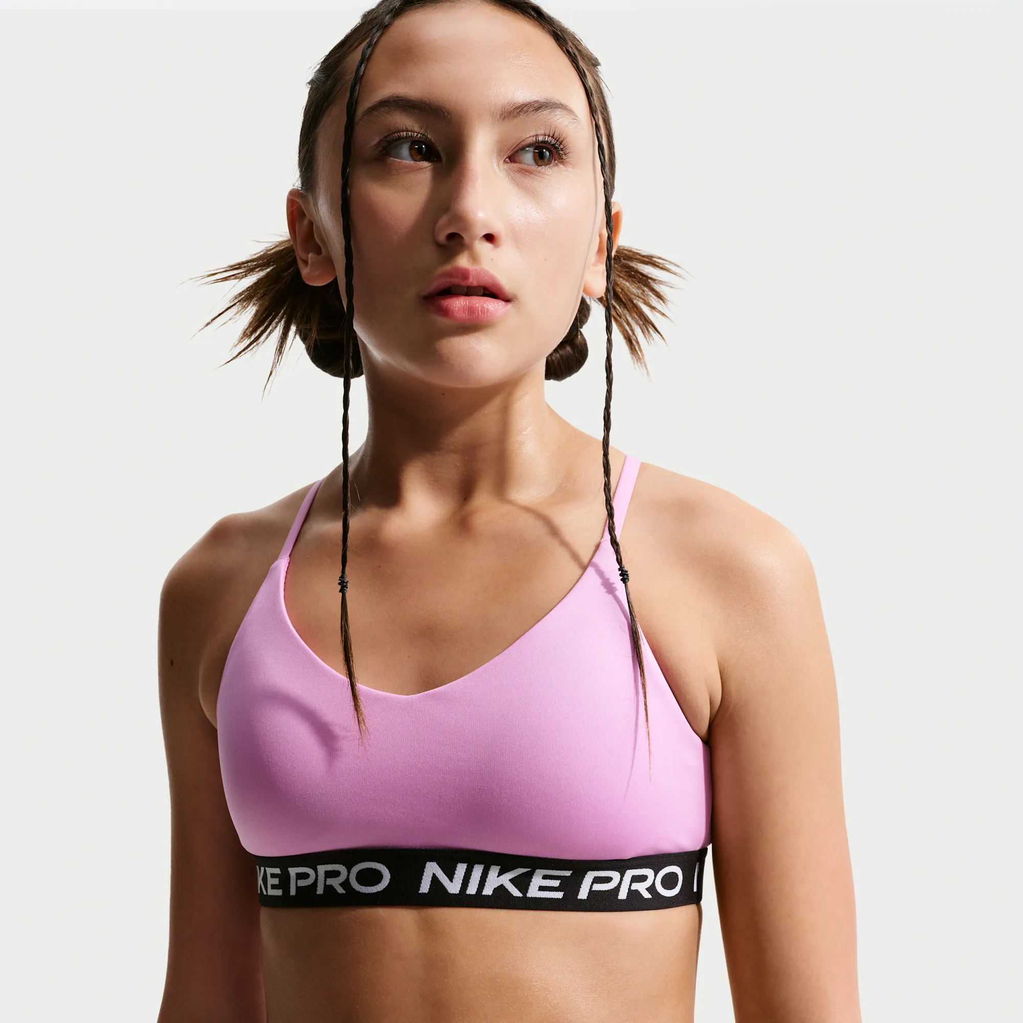Nike Pro Older Kids' (Girls') Indy Bra - Purple