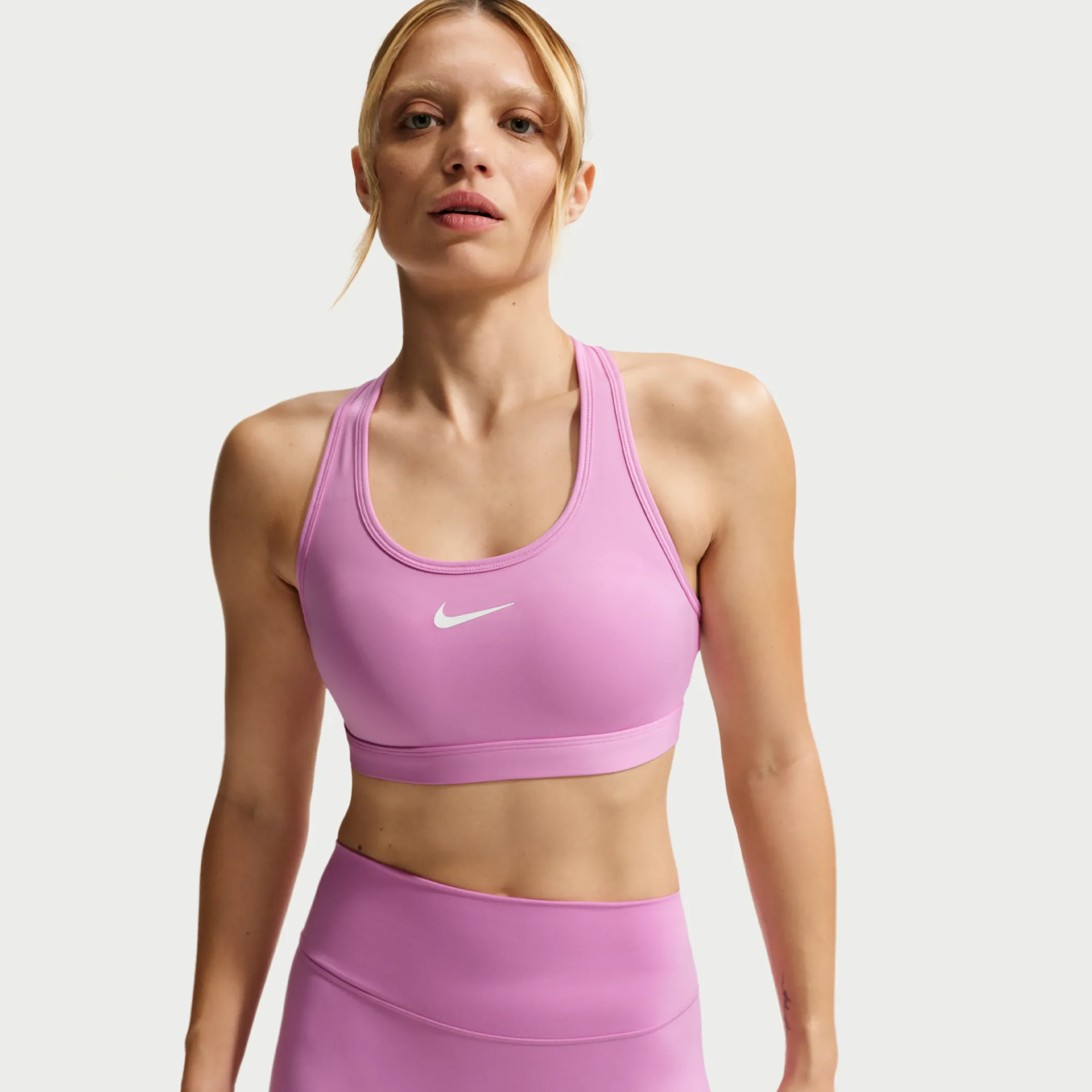 Nike Swoosh Medium-Support Women's Padded Sports Bra - Purple - Polyester/Elastane
