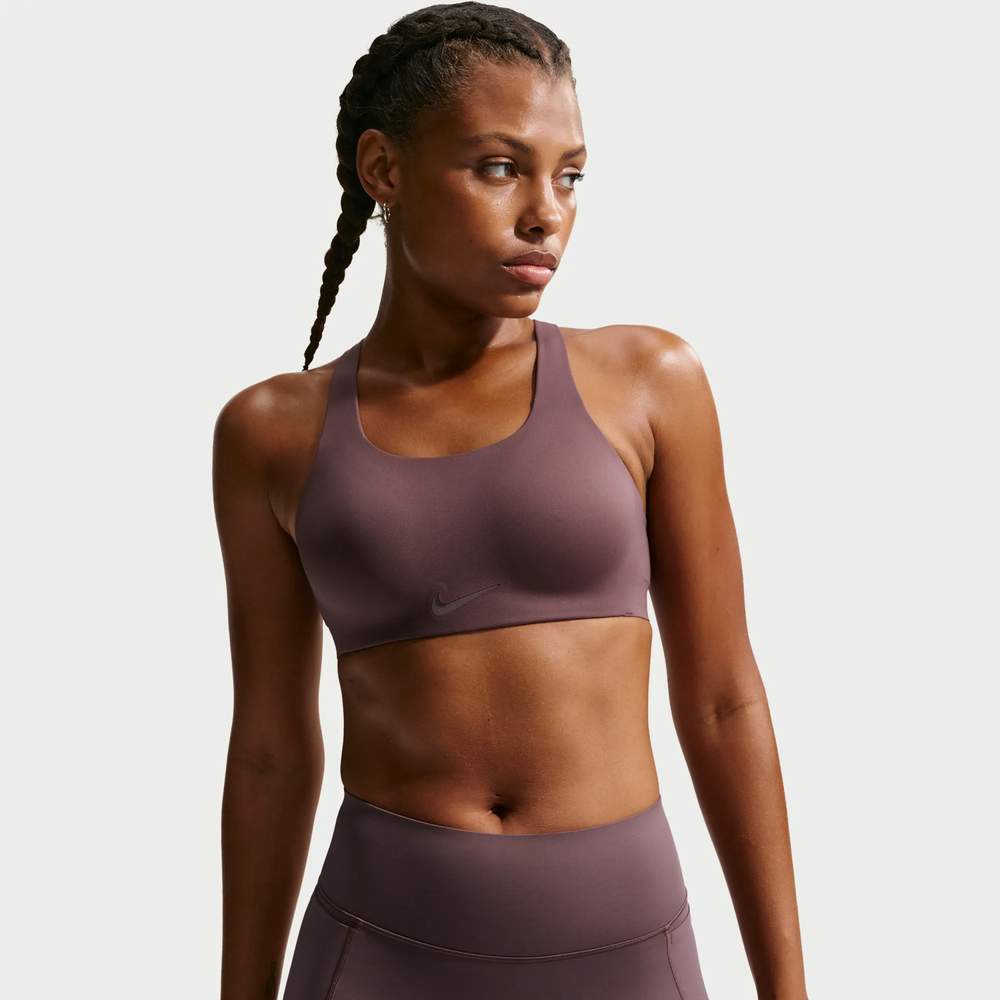 Nike Rival Women's Ultrahigh-Support Padded Sports Bra - Purple - Polyester/Elastene Mesh