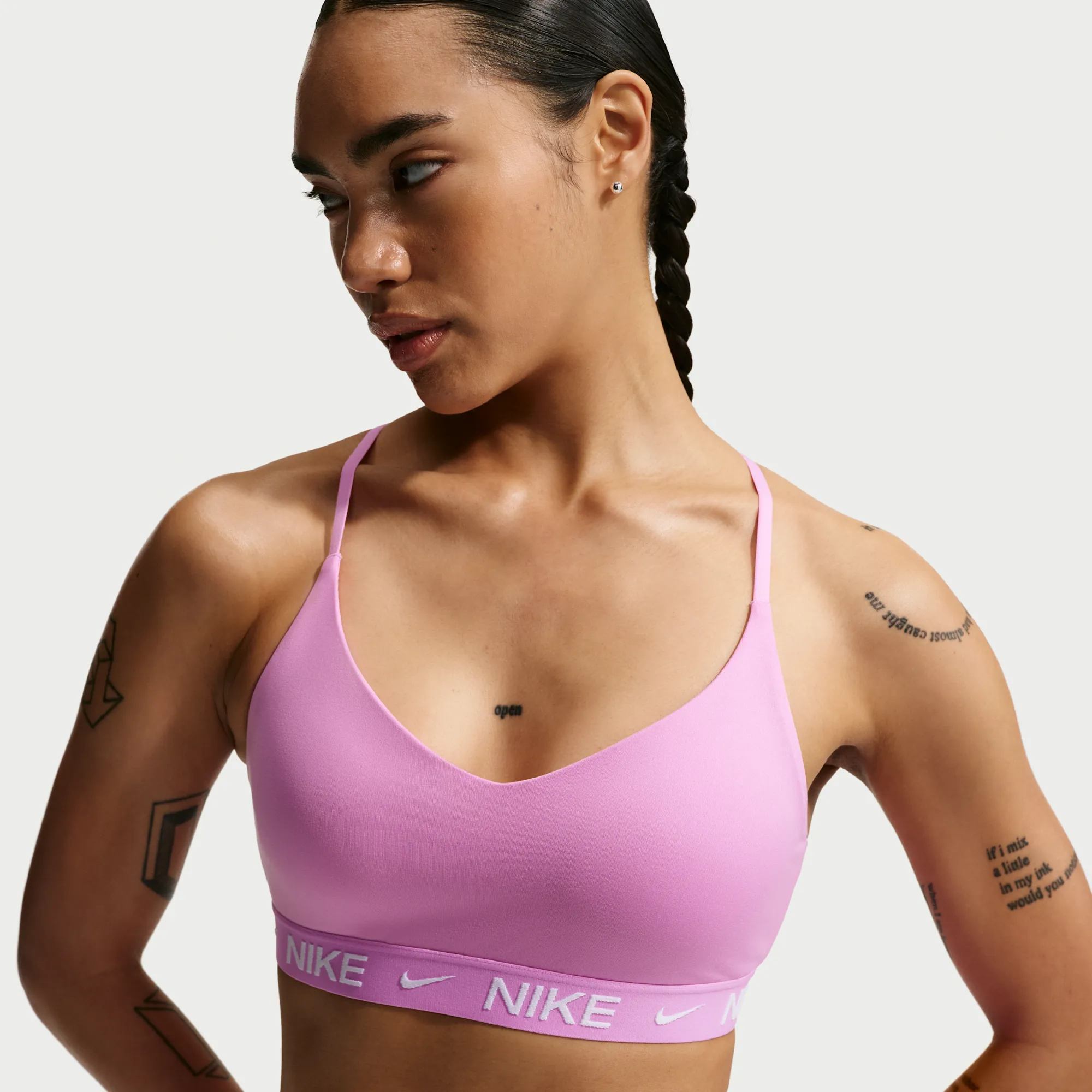 Nike Indy Light-Support Women's Padded Adjustable Sports Bra - Purple - Polyester/Elastane