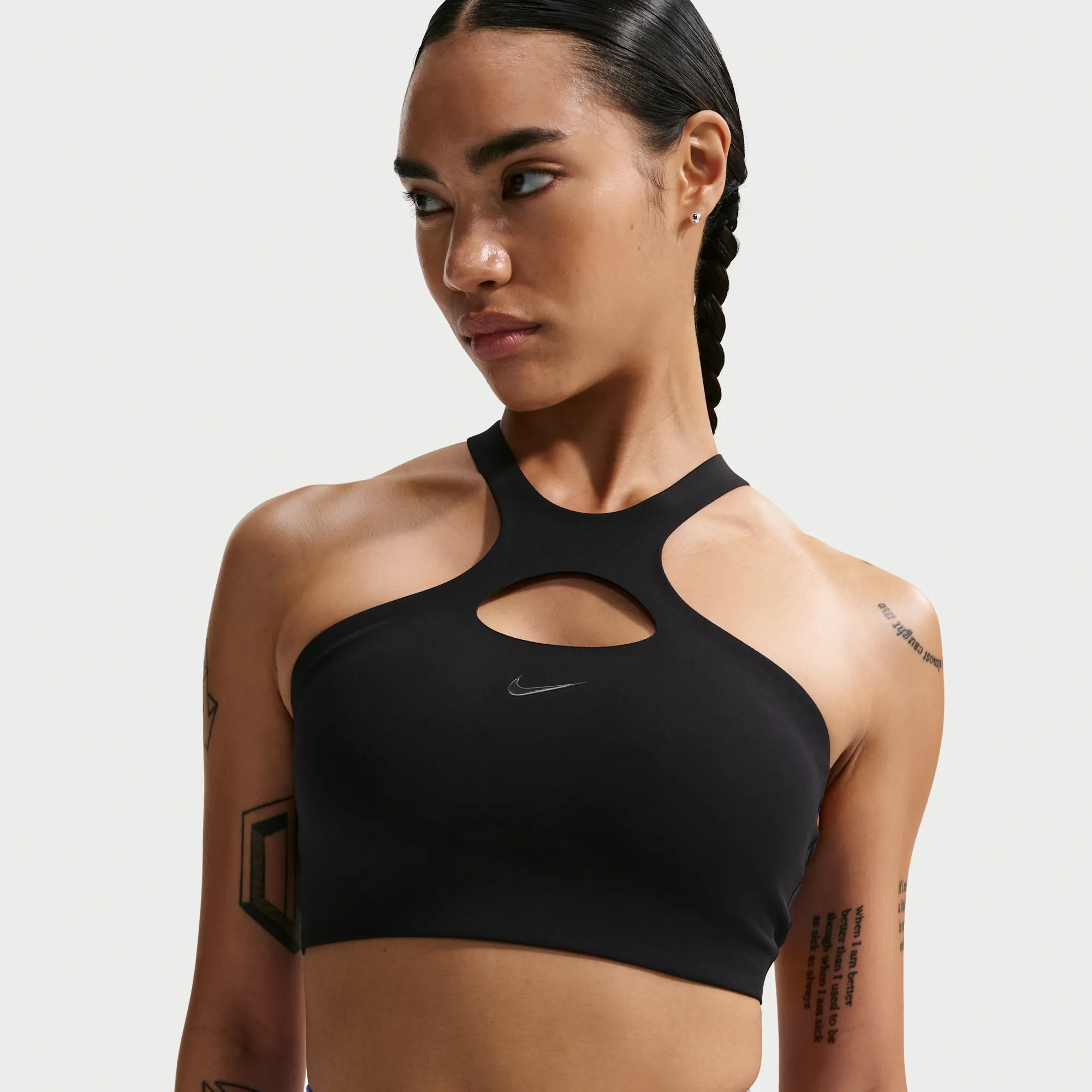 Nike Universa Women's Medium-Support Padded Sports Bra - Black - Polyester/23 % Elastane