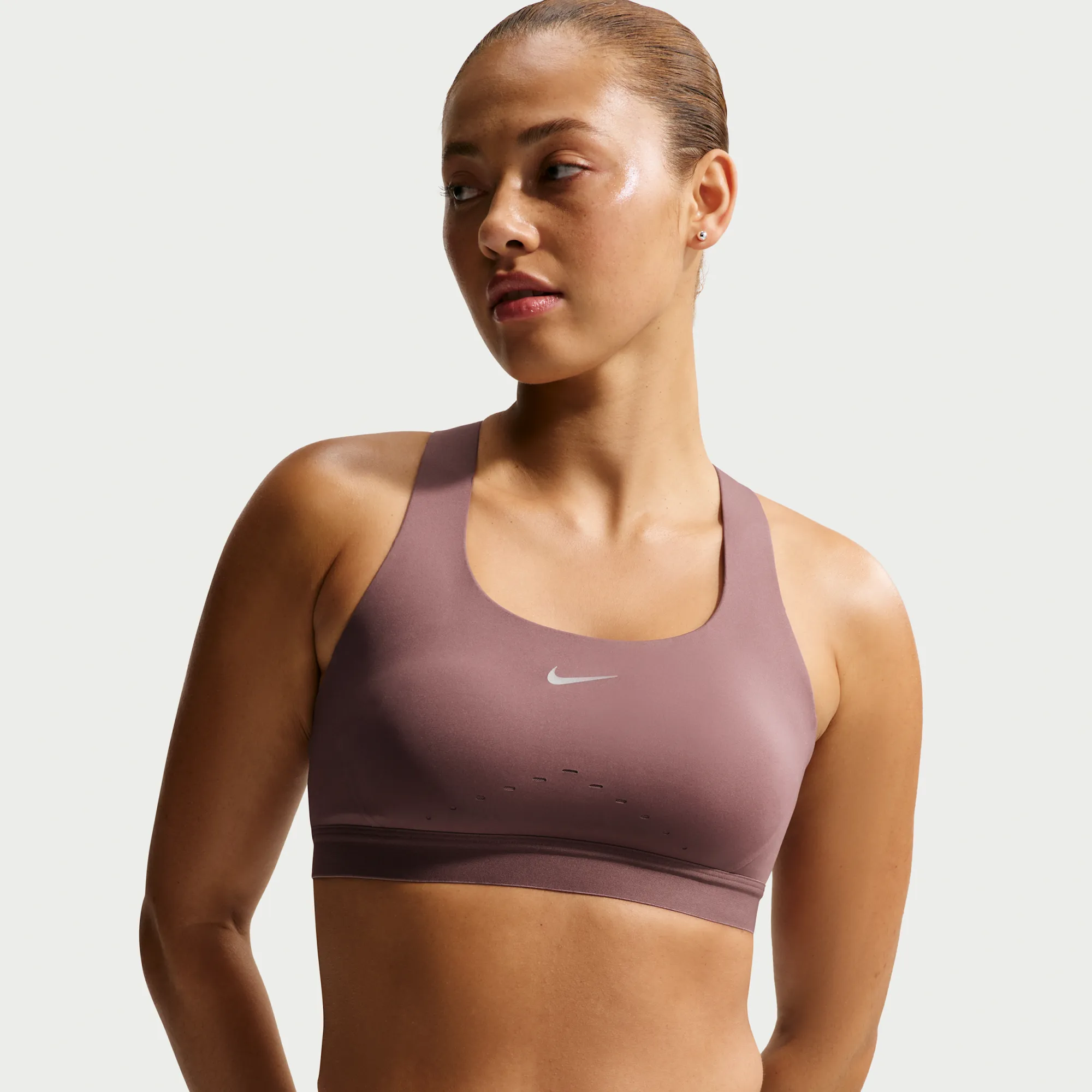 Nike Swift Women's High-Support Lightly Lined Sports Bra - Purple - Polyester/Elastane