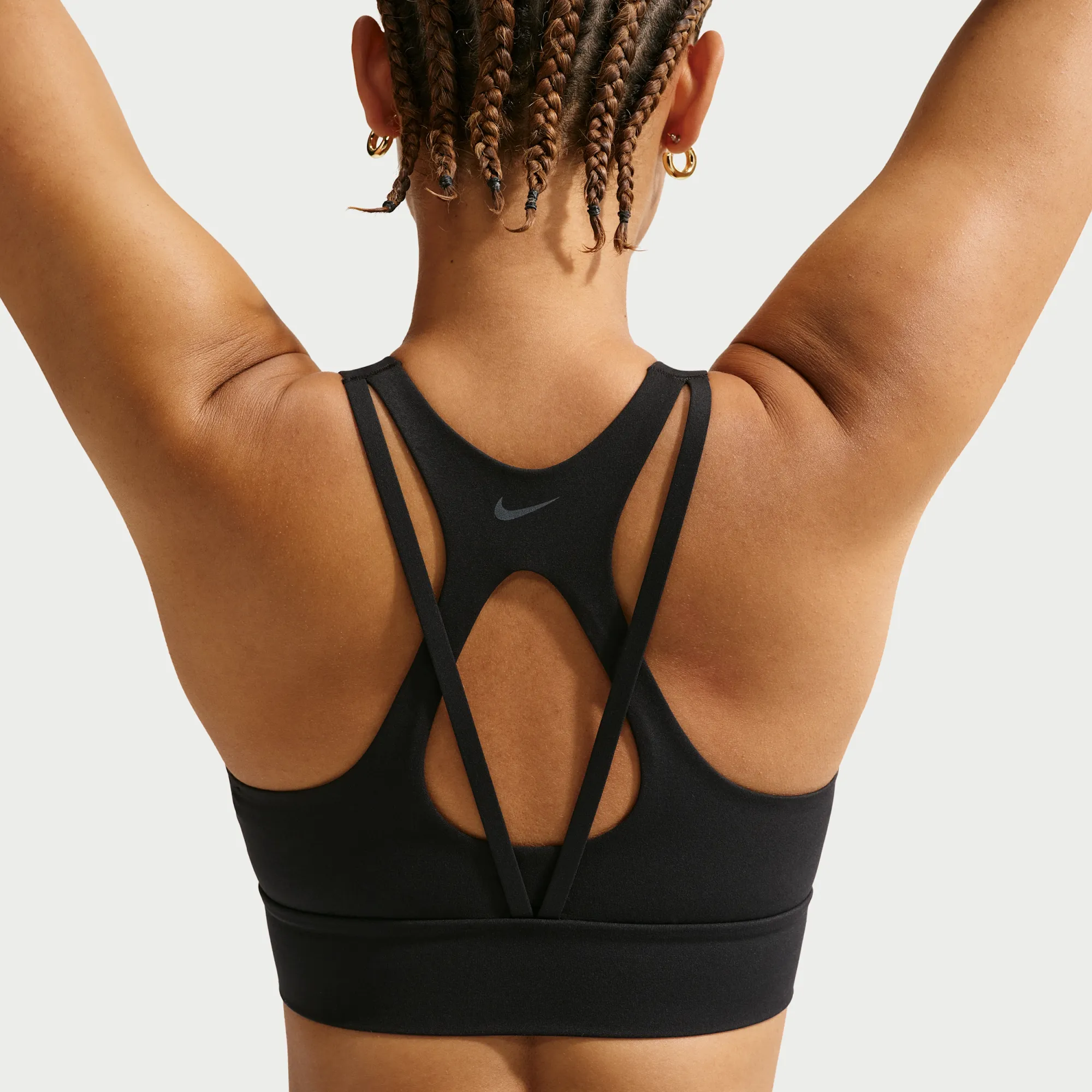 Nike Zenvy Women's Light-Support Padded Longline Sports Bra - Black - Polyester