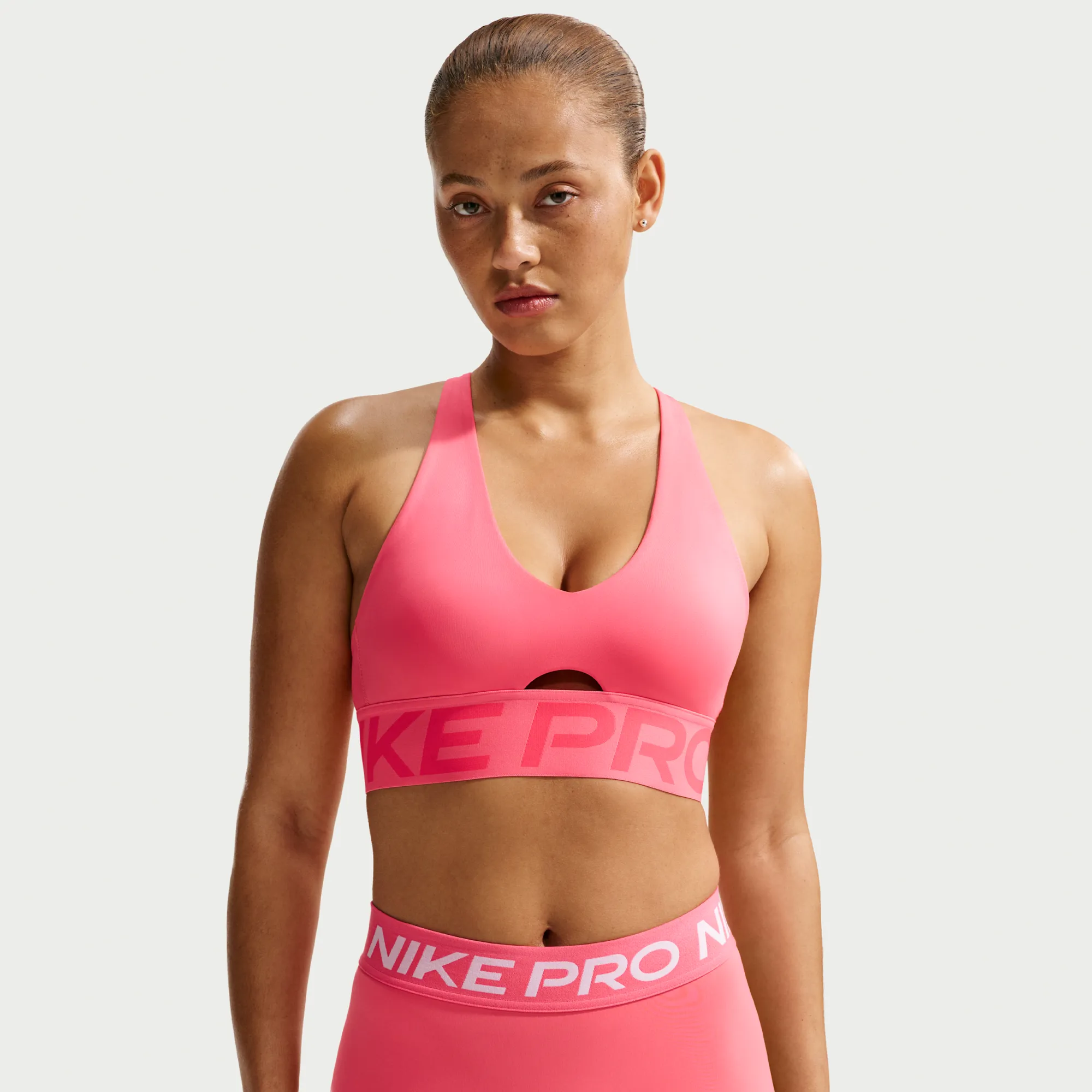 Nike Pro Sculpt Women's Medium-Support Padded Sports Bra - Pink - Polyester/Elastane