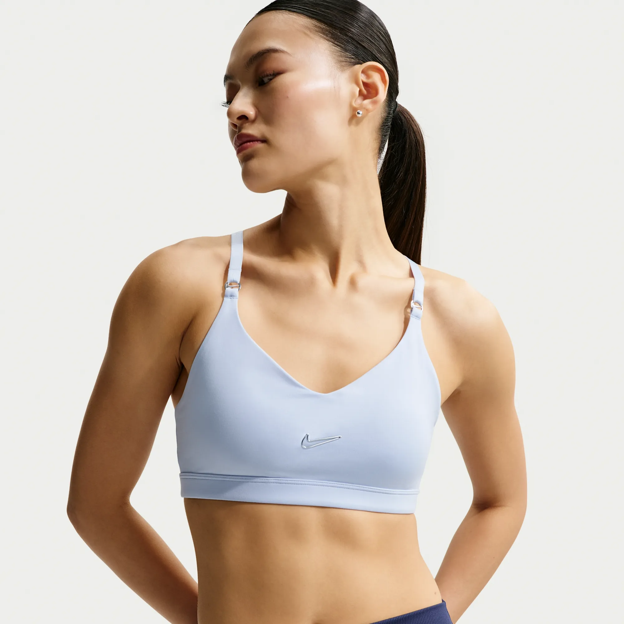 Nike Indy Women's Light-Support Padded Adjustable Sports Bra - Blue - Polyester/Elastane