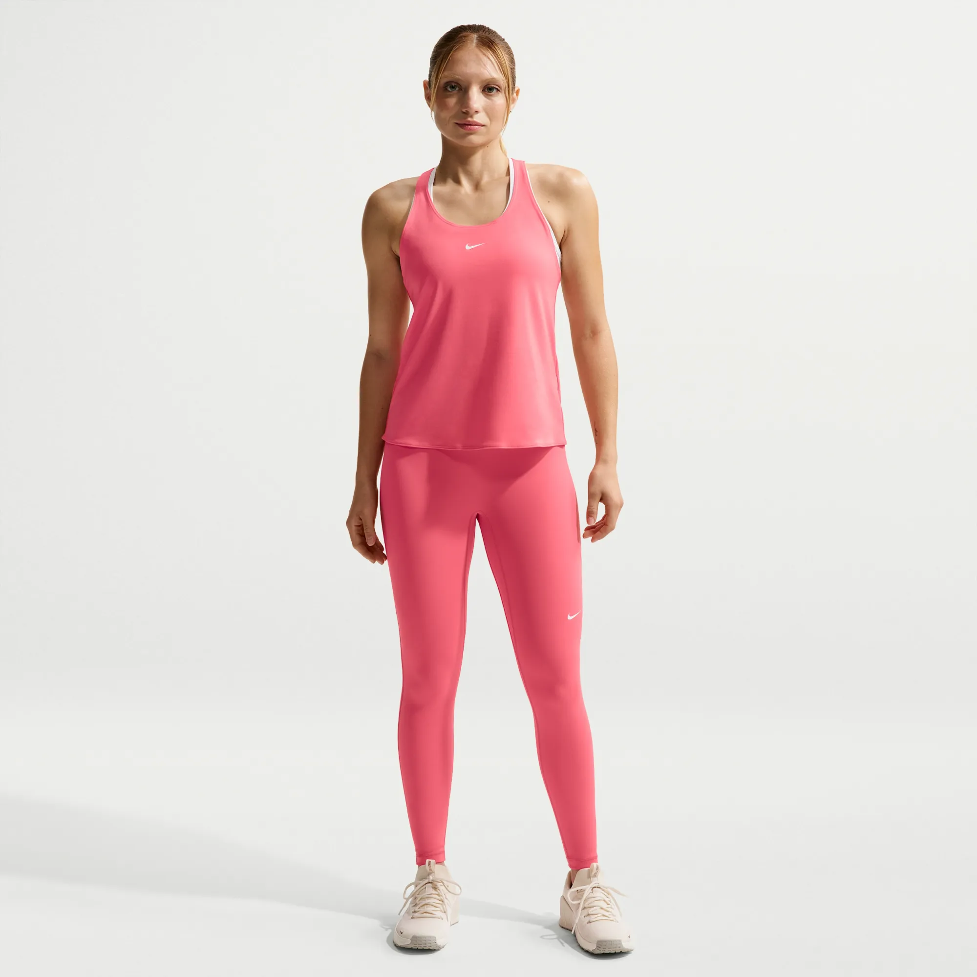 Nike Pro Women's Mid-Rise Full-Length Leggings - Pink - Polyester/Elastane
