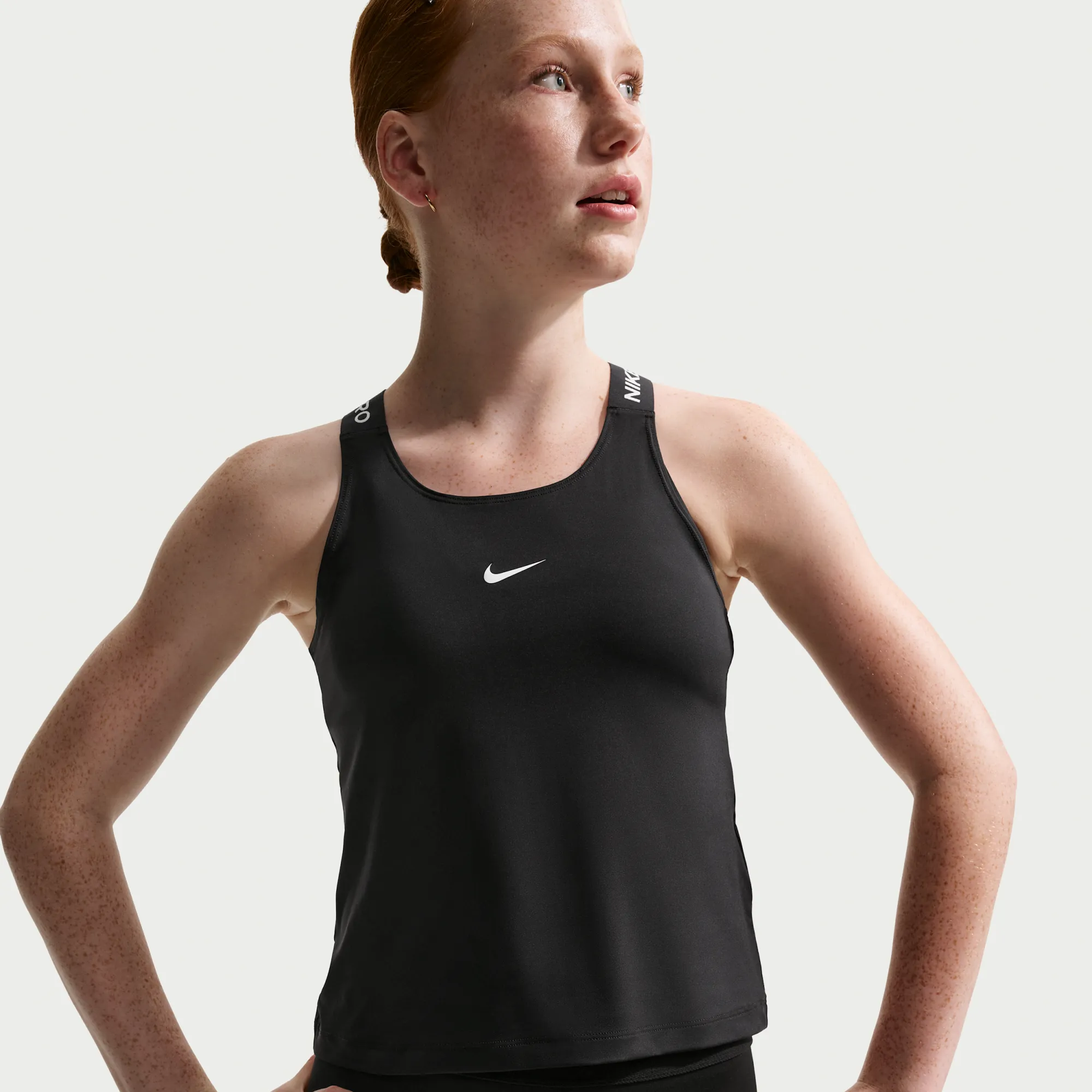 Nike Pro Older Kids' (Girls') Dri-FIT Tank Top - Black - Polyester/Elastane